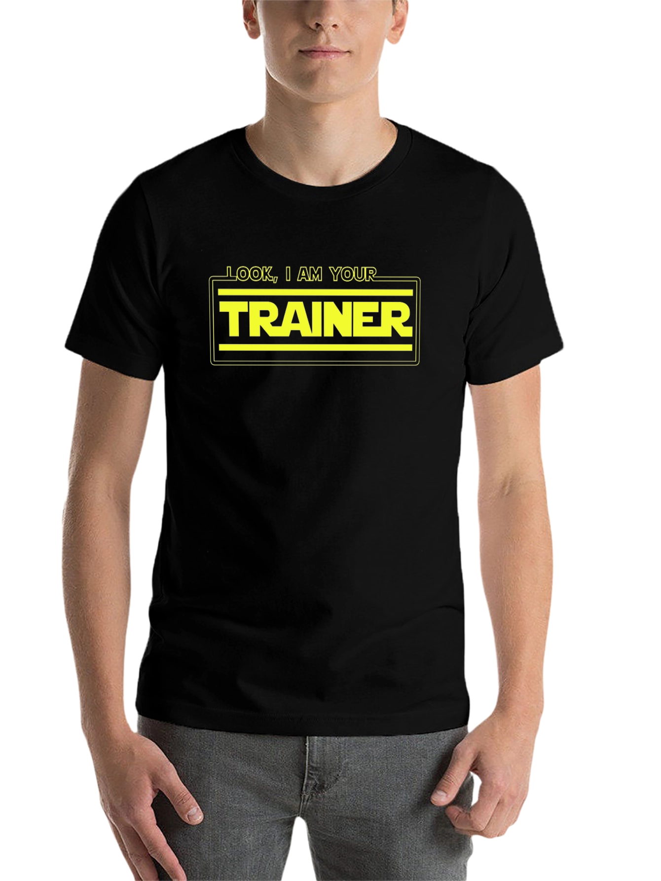 Black Look I Am Your Trainer T-Shirt - Funny Star Wars Inspired Gym Tee view 7
