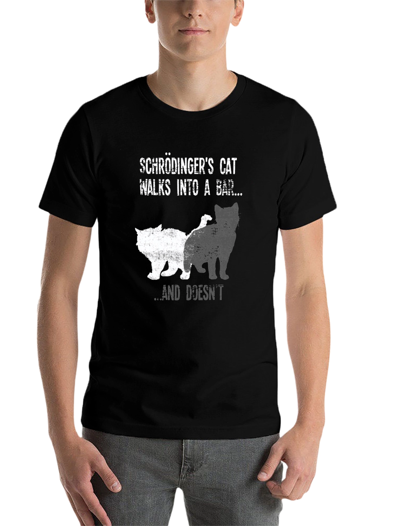 Black Schrödinger's Cat Novelty T-Shirt view 7