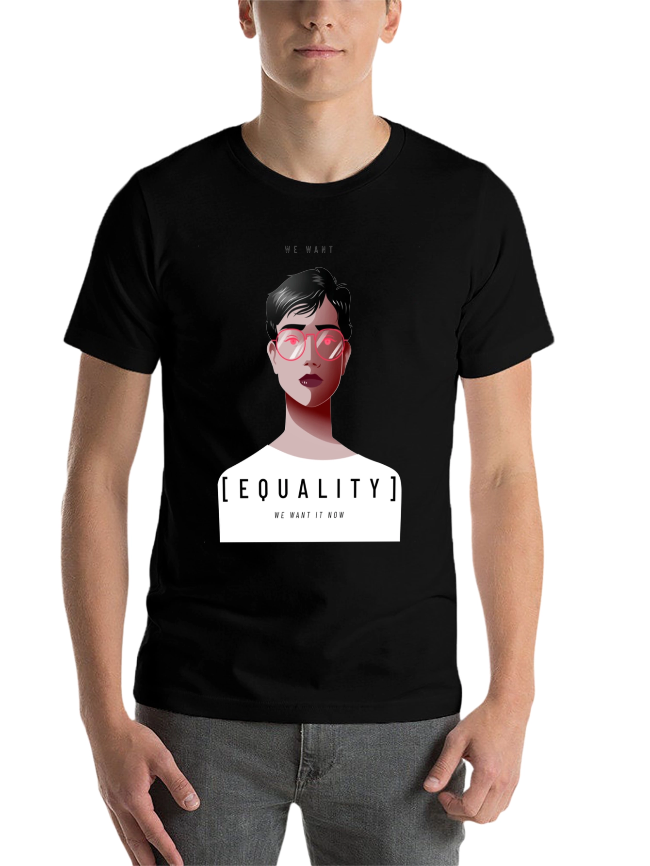 Black Equality T-Shirt - We Want It Now Graphic Tee view 7
