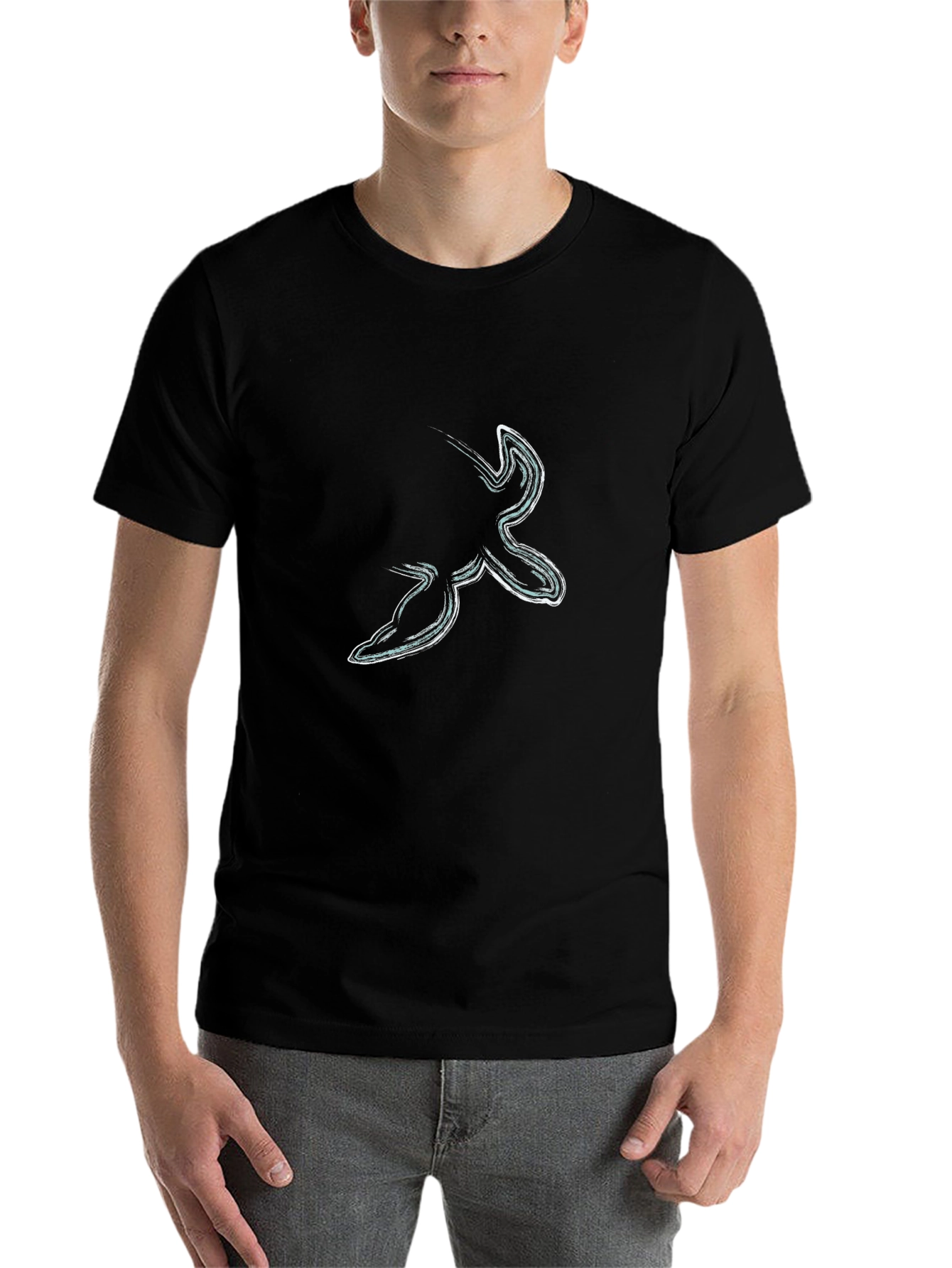 Black Abstract Graphic Print Black T-Shirt view 7