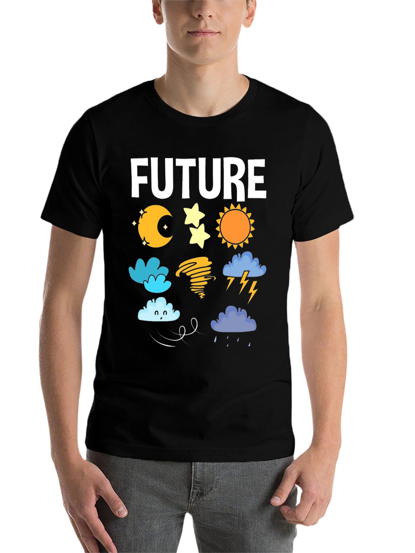 Black Future Weather Forecast T-Shirt | Novelty Tee view 7