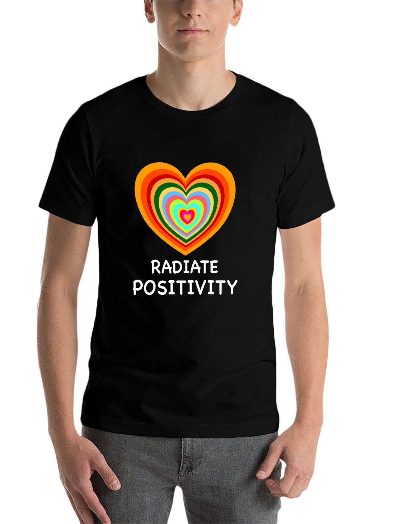 Radiate Positivity Heart Graphic T-Shirt - 7