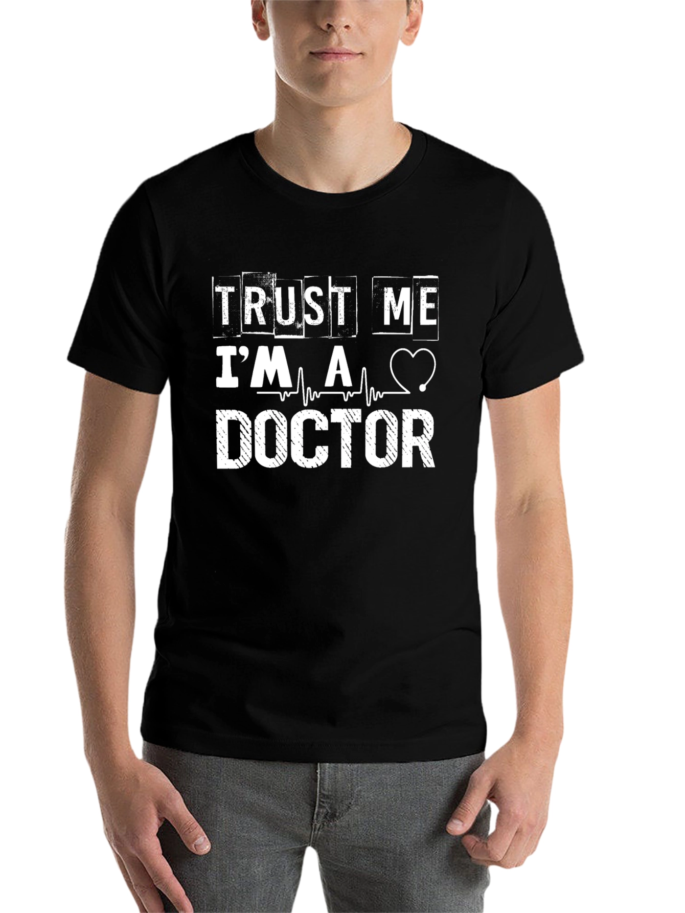 Black Trust Me I'm A Doctor Graphic T-Shirt view 7