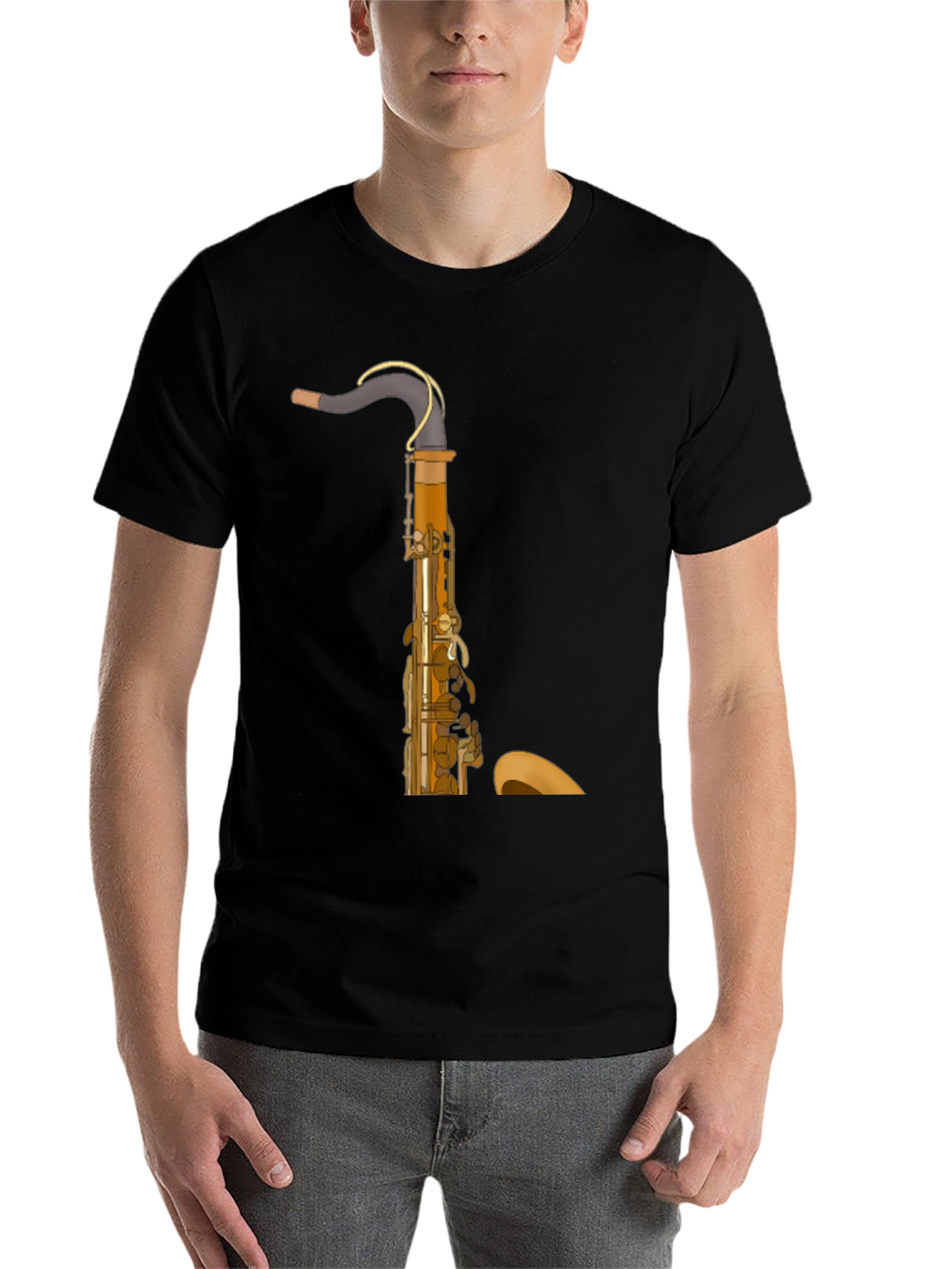 Black Saxophone Graphic T-Shirt - Musician Style view 7
