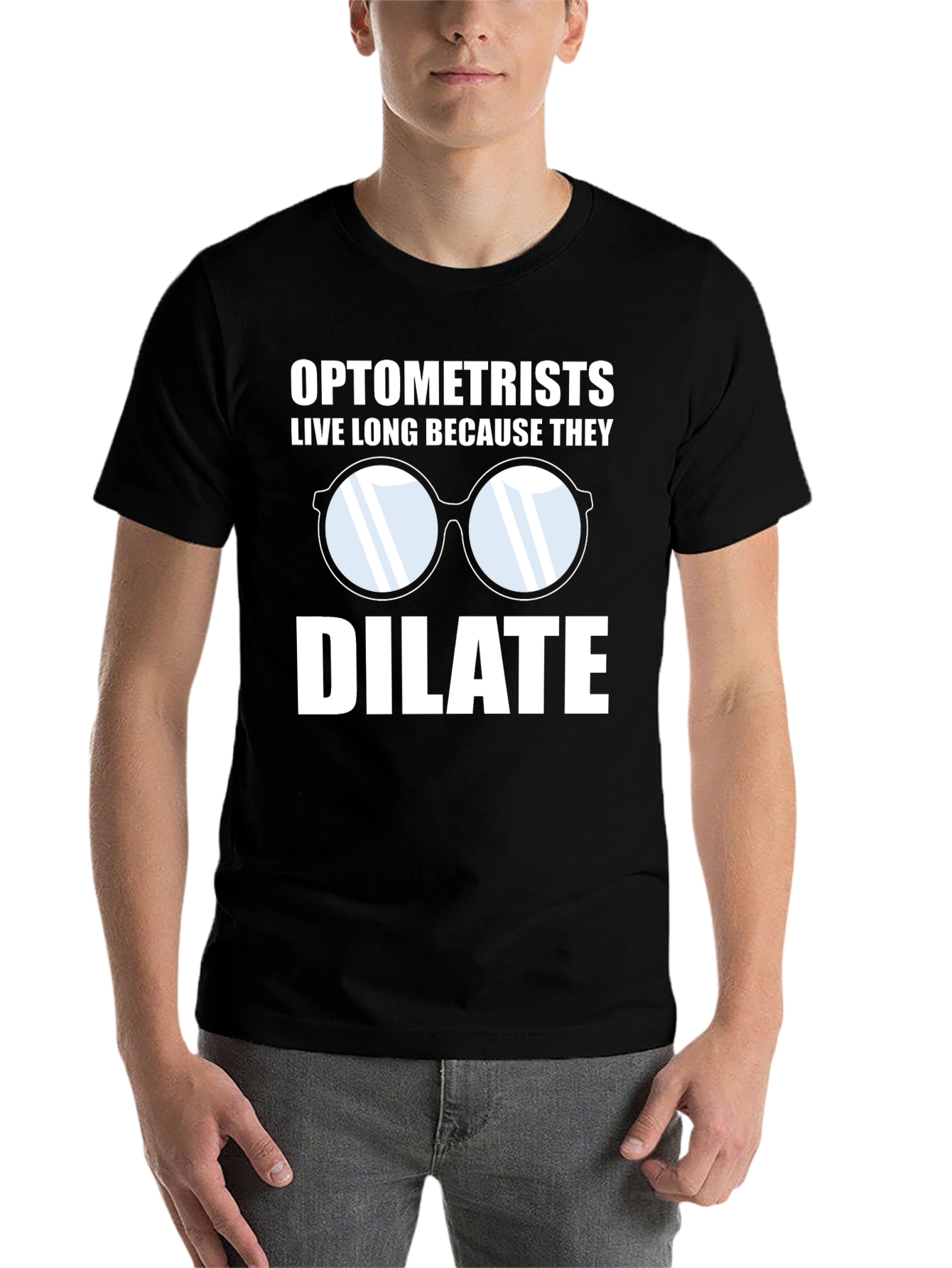 Black Optometrist Live Long Humor Graphic Tee view 7