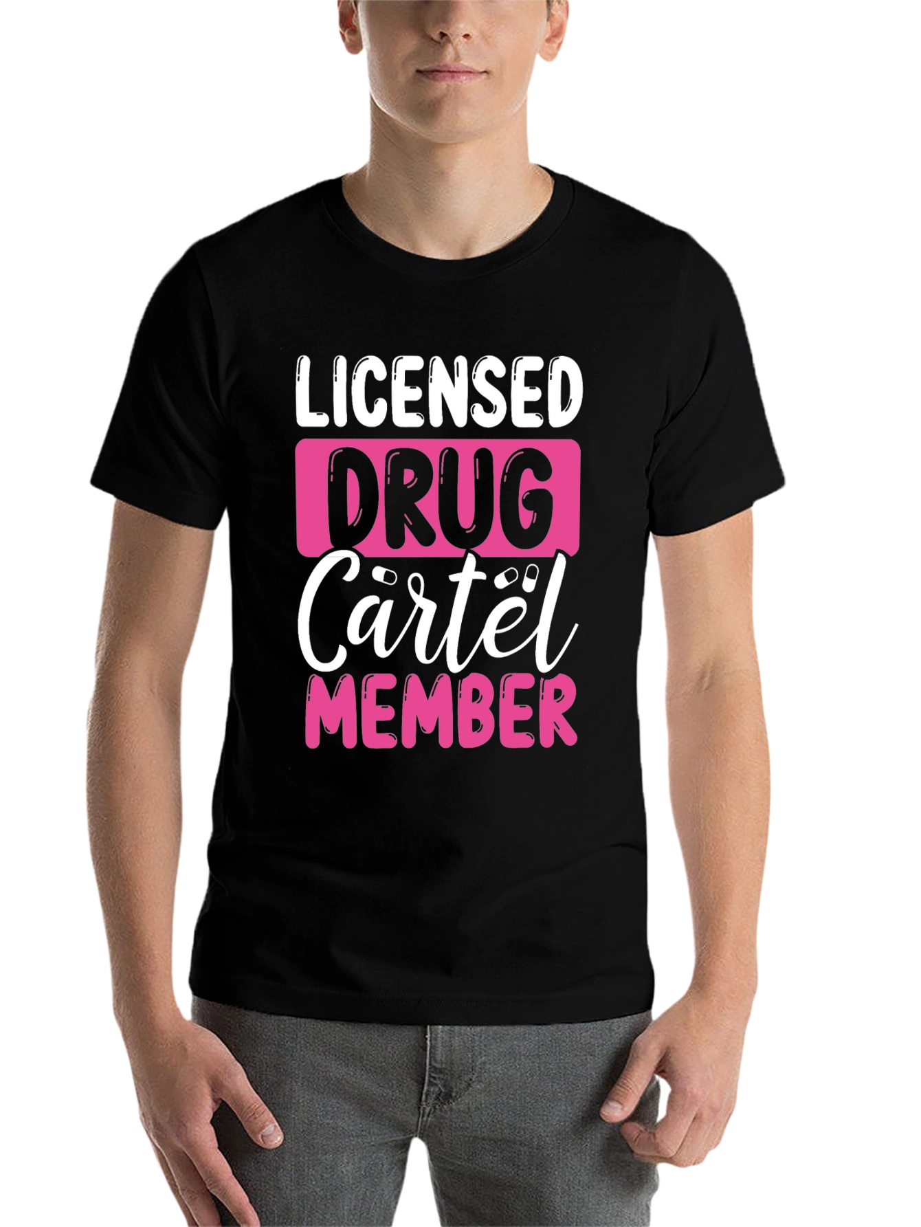 Black Licensed Drug Cartel Member T-Shirt view 7