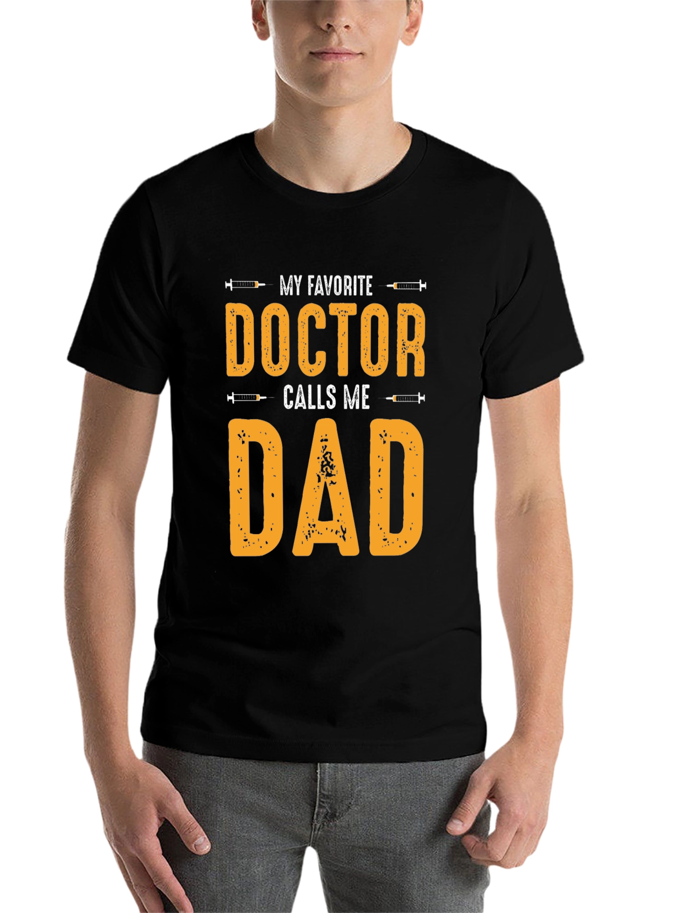Black My Favorite Doctor Calls Me Dad T-Shirt view 7