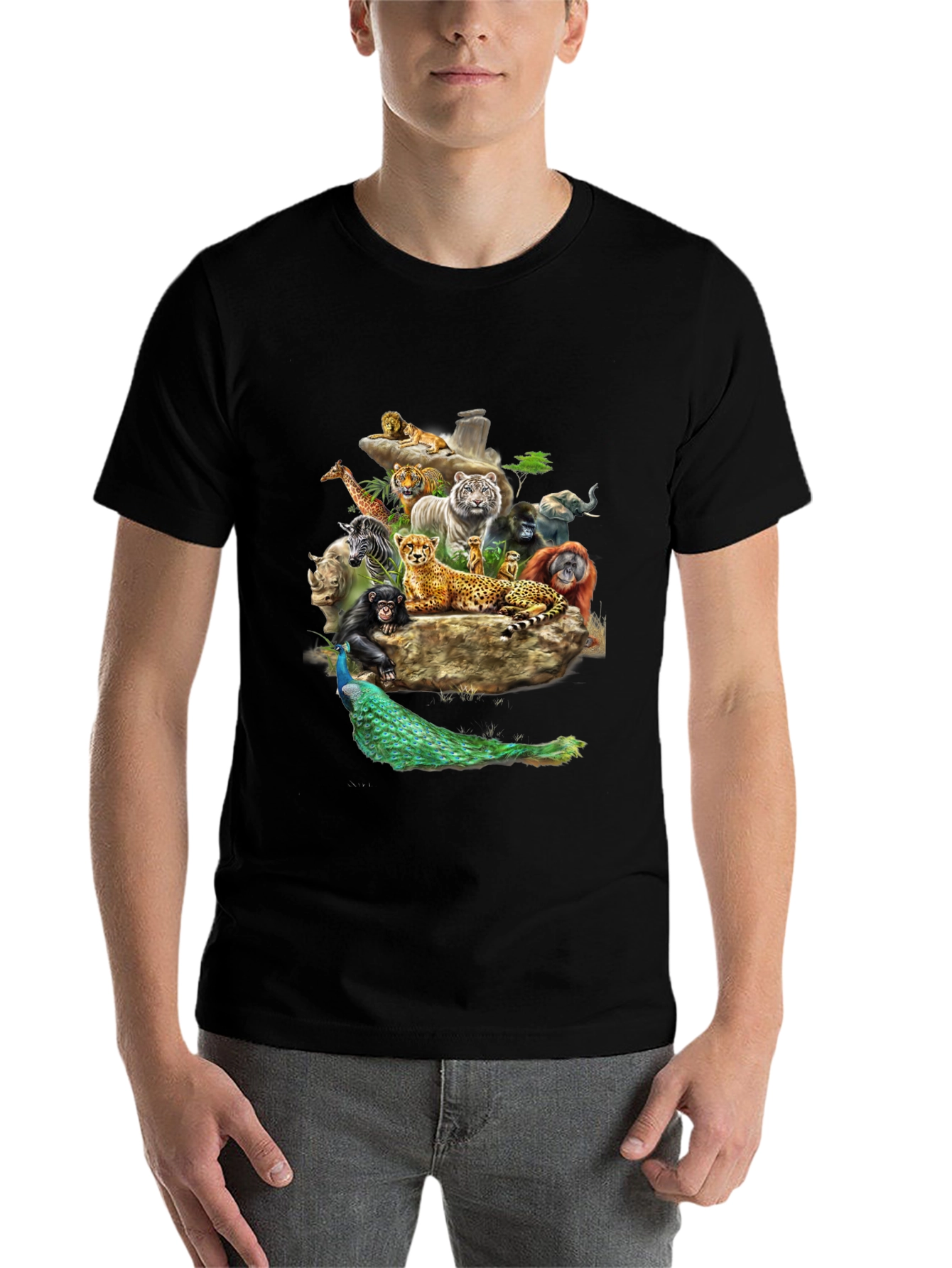 Black Wildlife Kingdom Graphic Tee - Black T-Shirt view 7