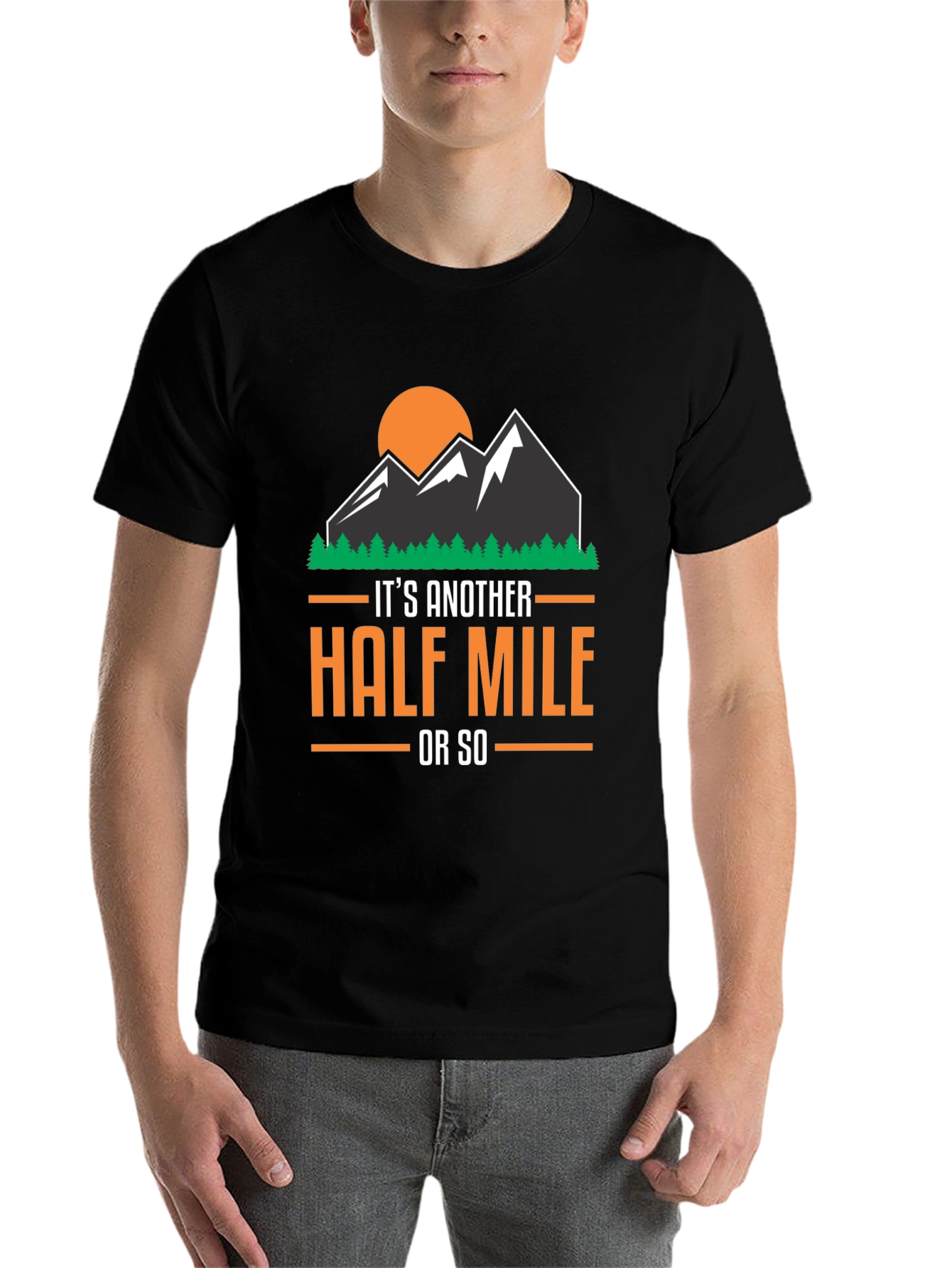 Black Hiking T-Shirt: Another Half Mile view 7