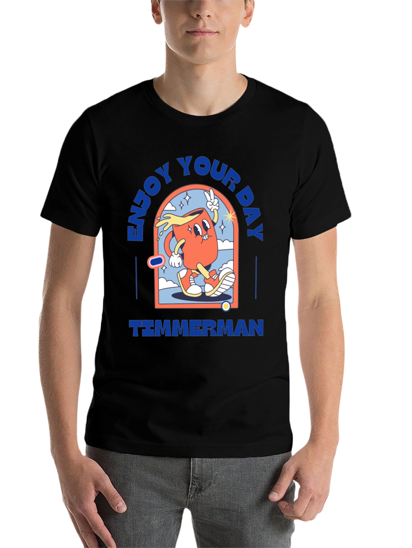 Black Enjoy Your Day Timmerman T-Shirt view 7