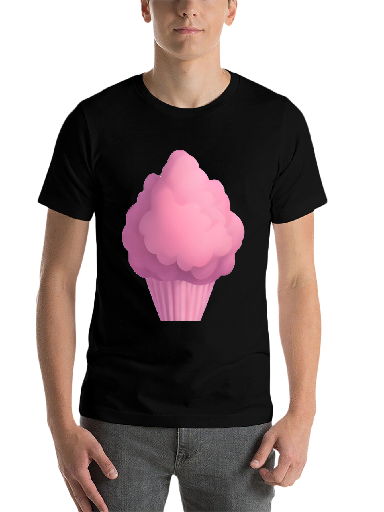 Black Cupcake Graphic Black T-Shirt view 7
