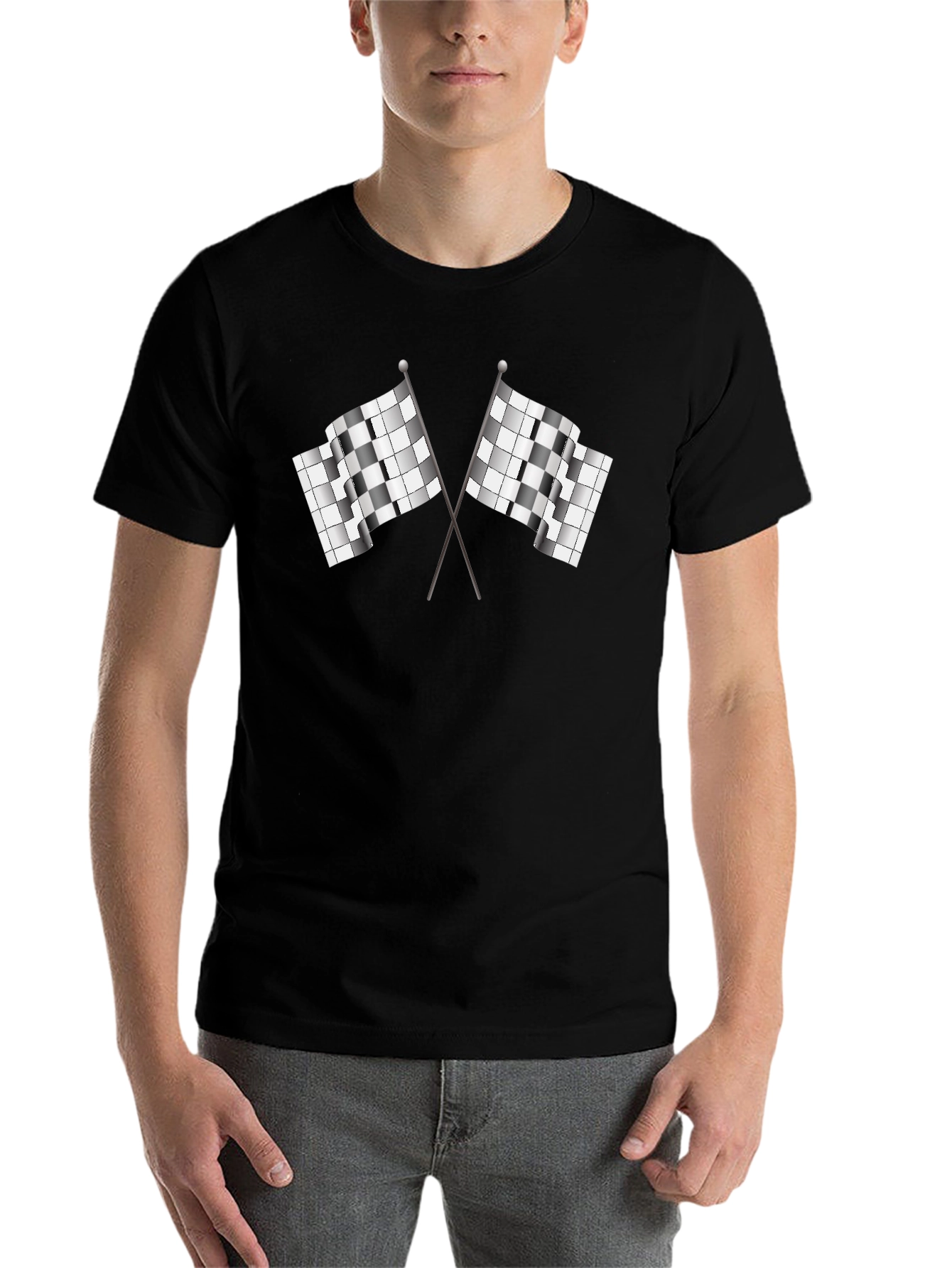 Checkered Flag Graphic Tee - Racing Fan Shirt - 7