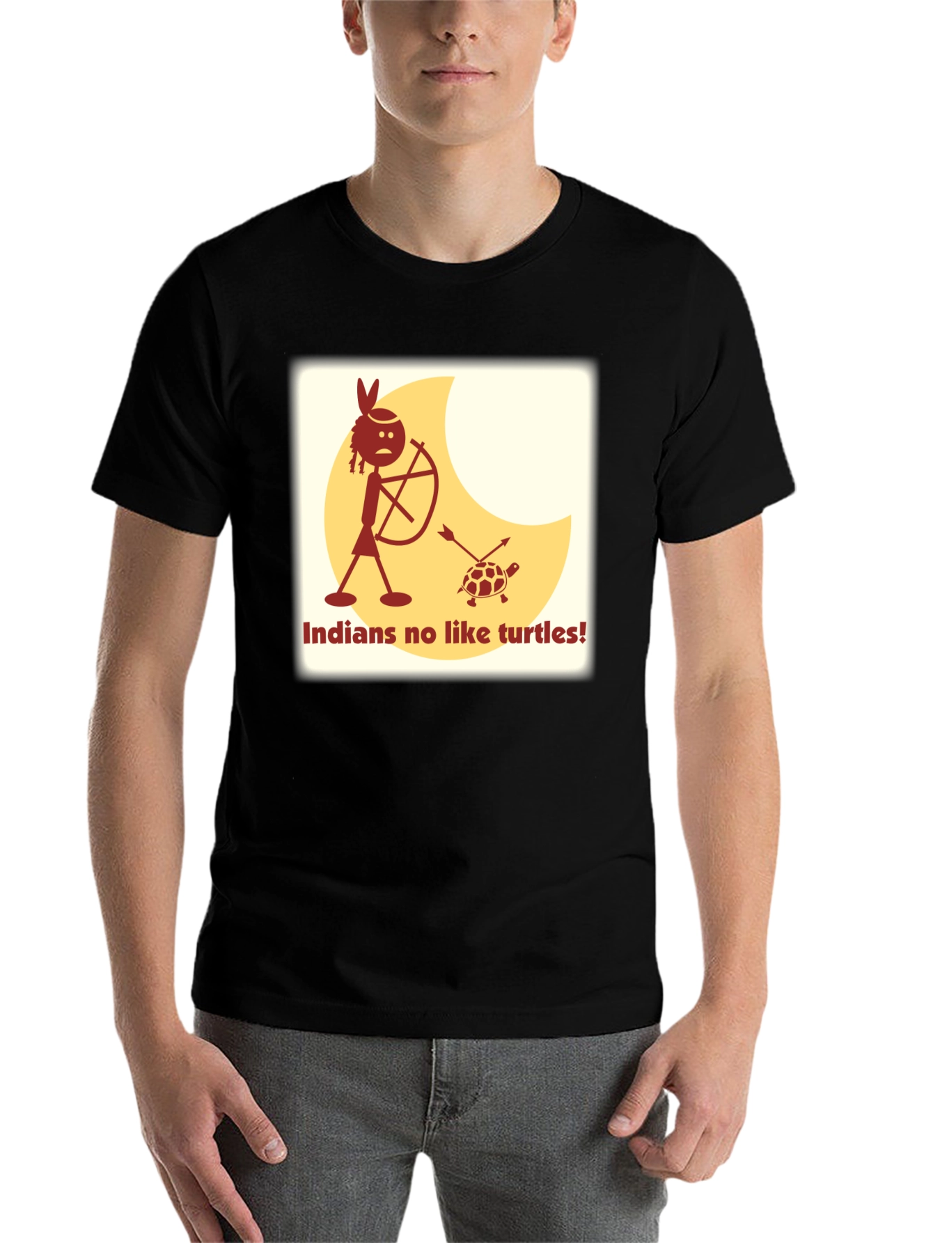 Black Indians No Like Turtles Funny T-Shirt view 7
