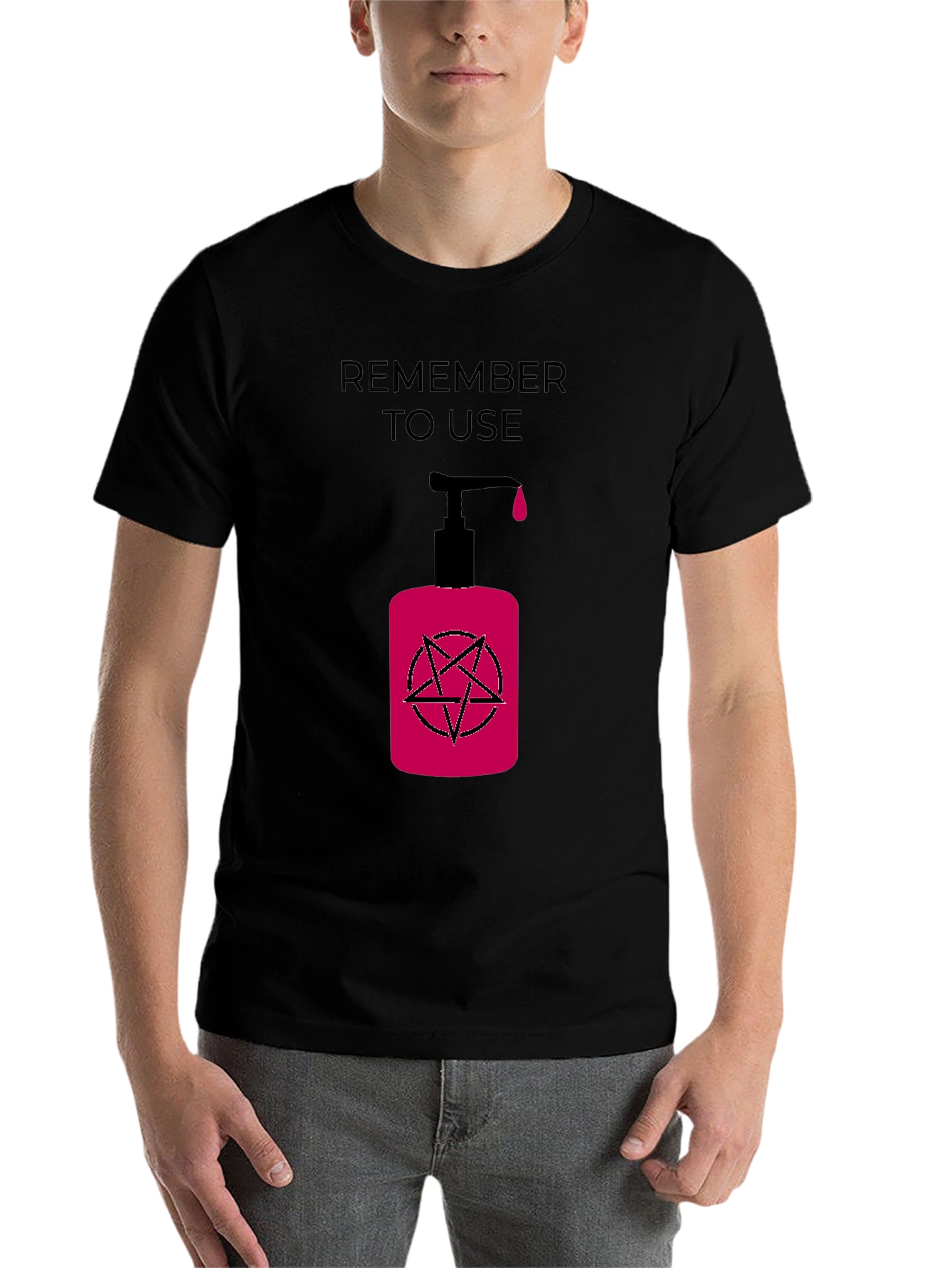 Black Remember to Use T-Shirt with Dark Humor Design view 7