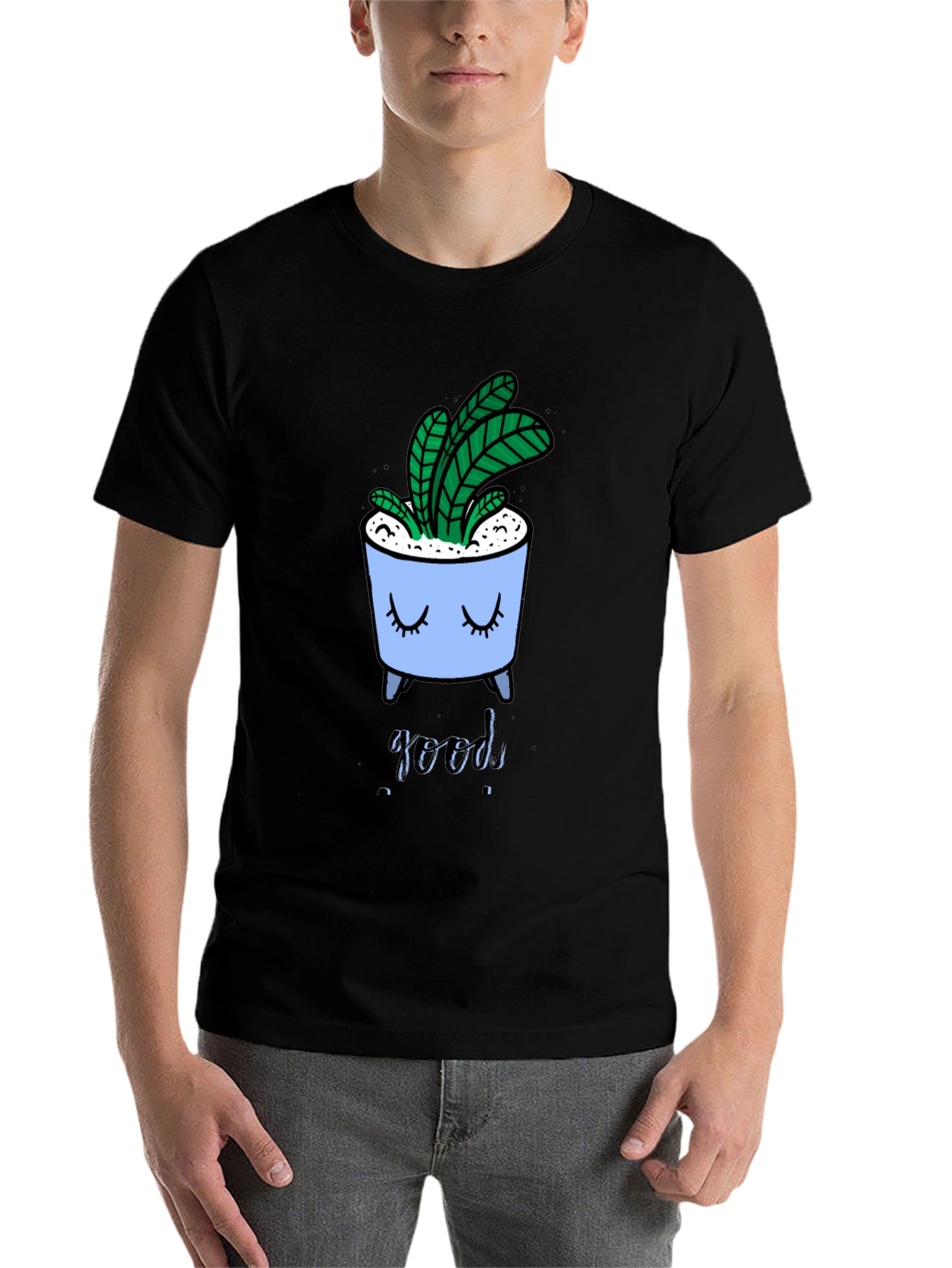 Black Cute Plant Pot Graphic Tee view 7