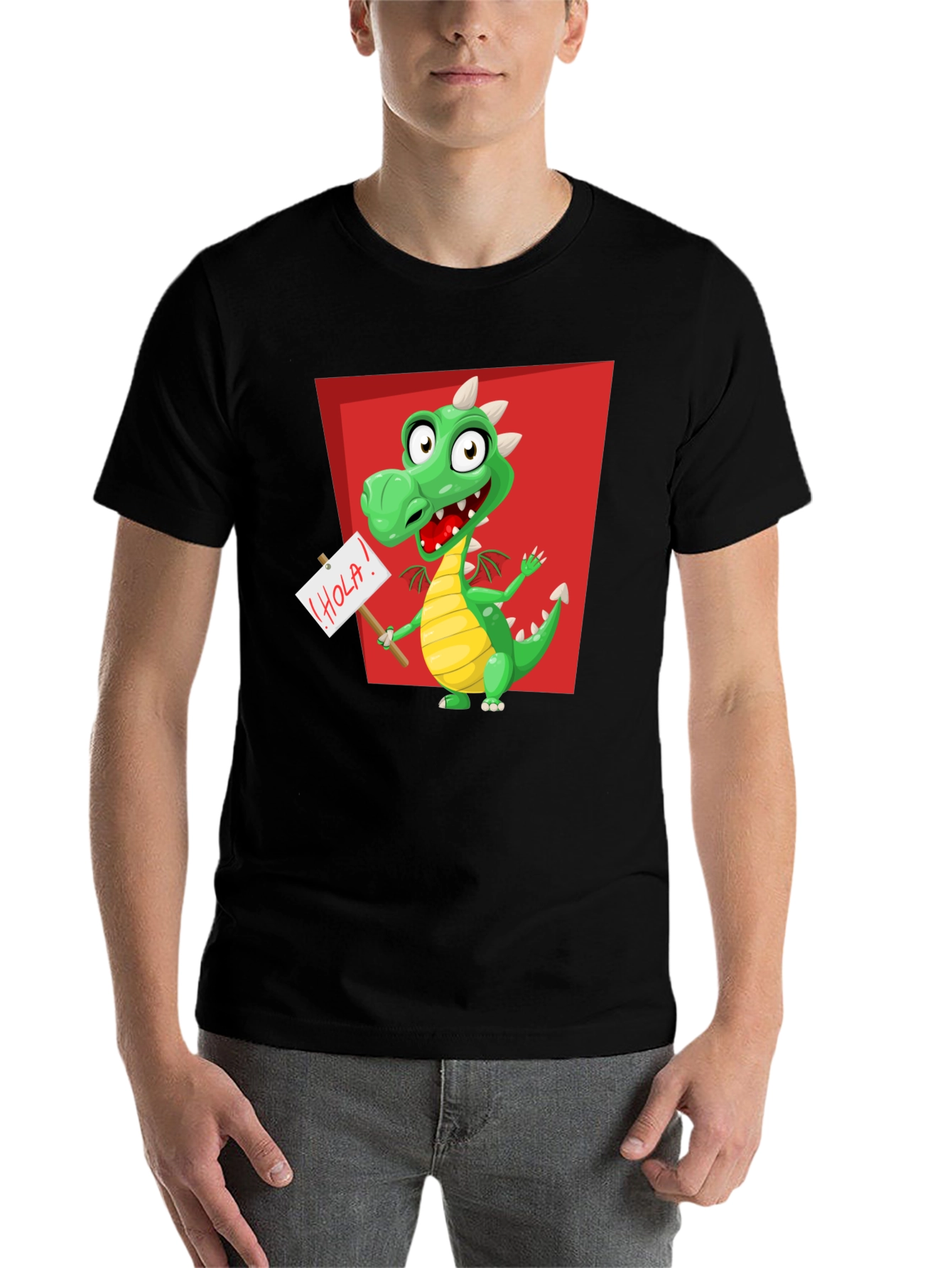 Black Cartoon Dragon T-Shirt - Fun & Unique Design view 7