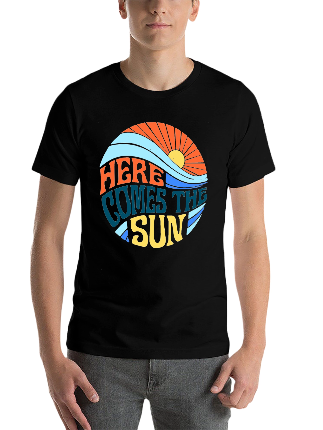 Black Here Comes The Sun Graphic Tee view 7