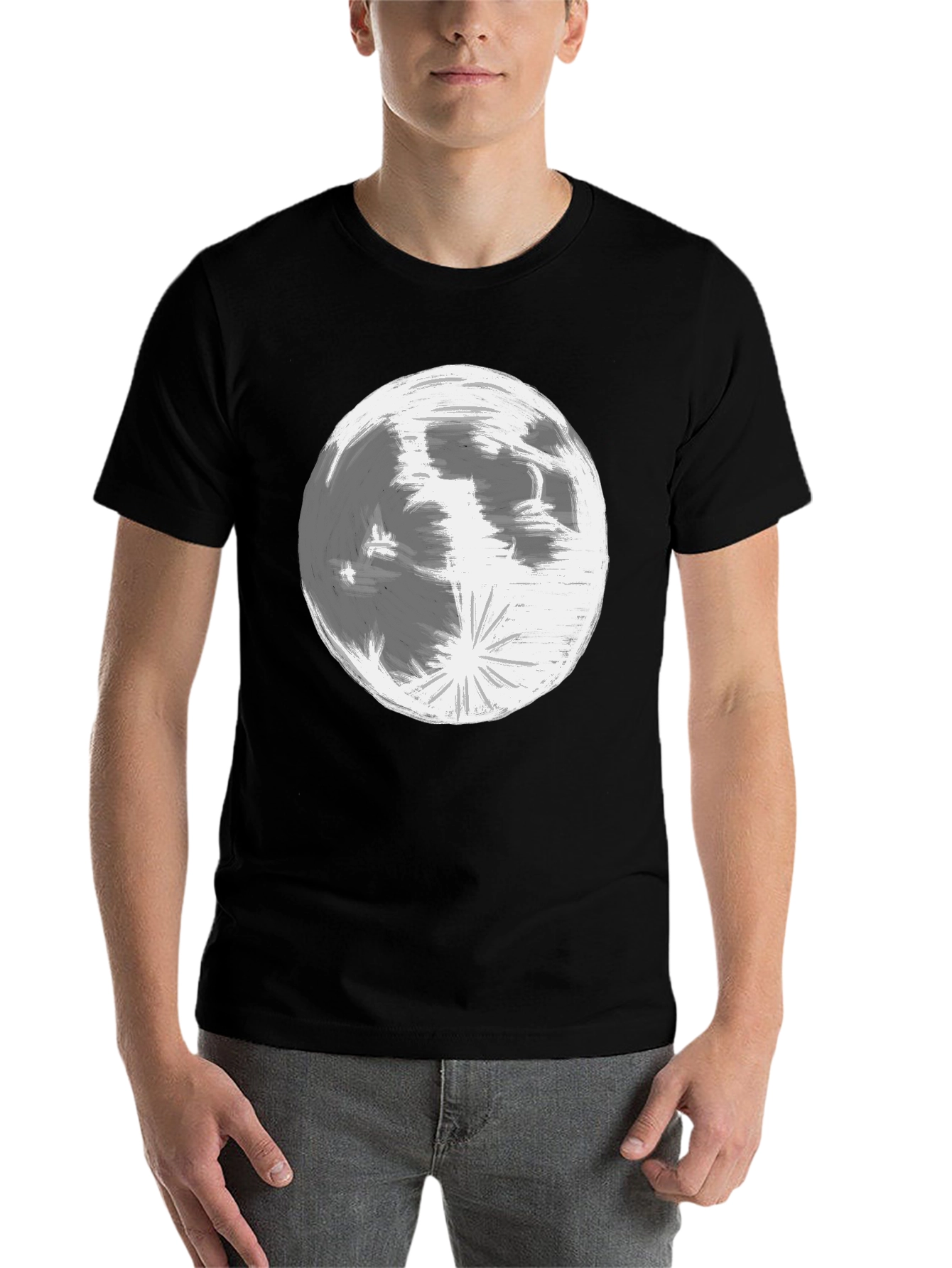 Black Lunar Graphic Tee - Classic Black Cotton view 7