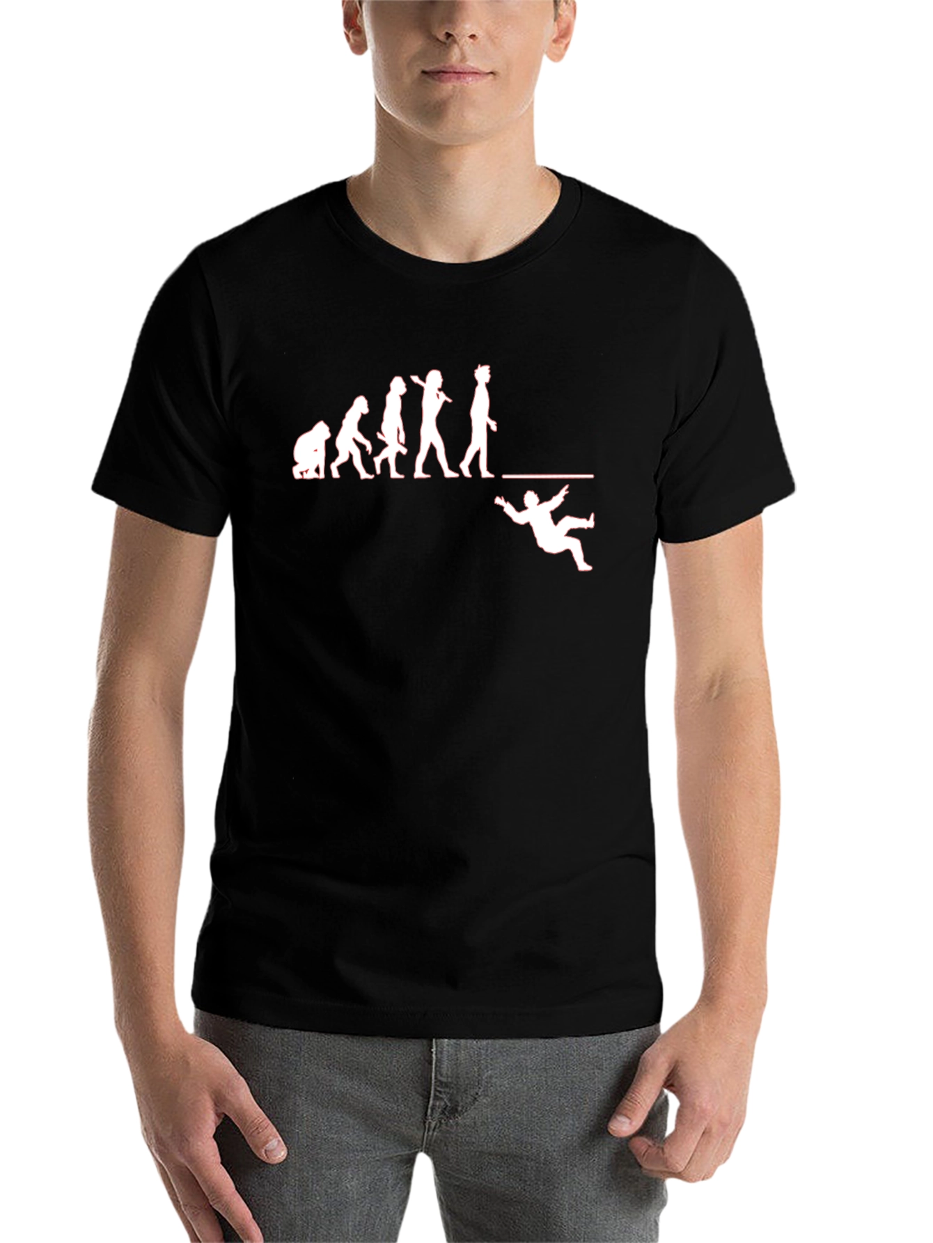 Black Evolution Fall T-Shirt - Humorous Design view 7