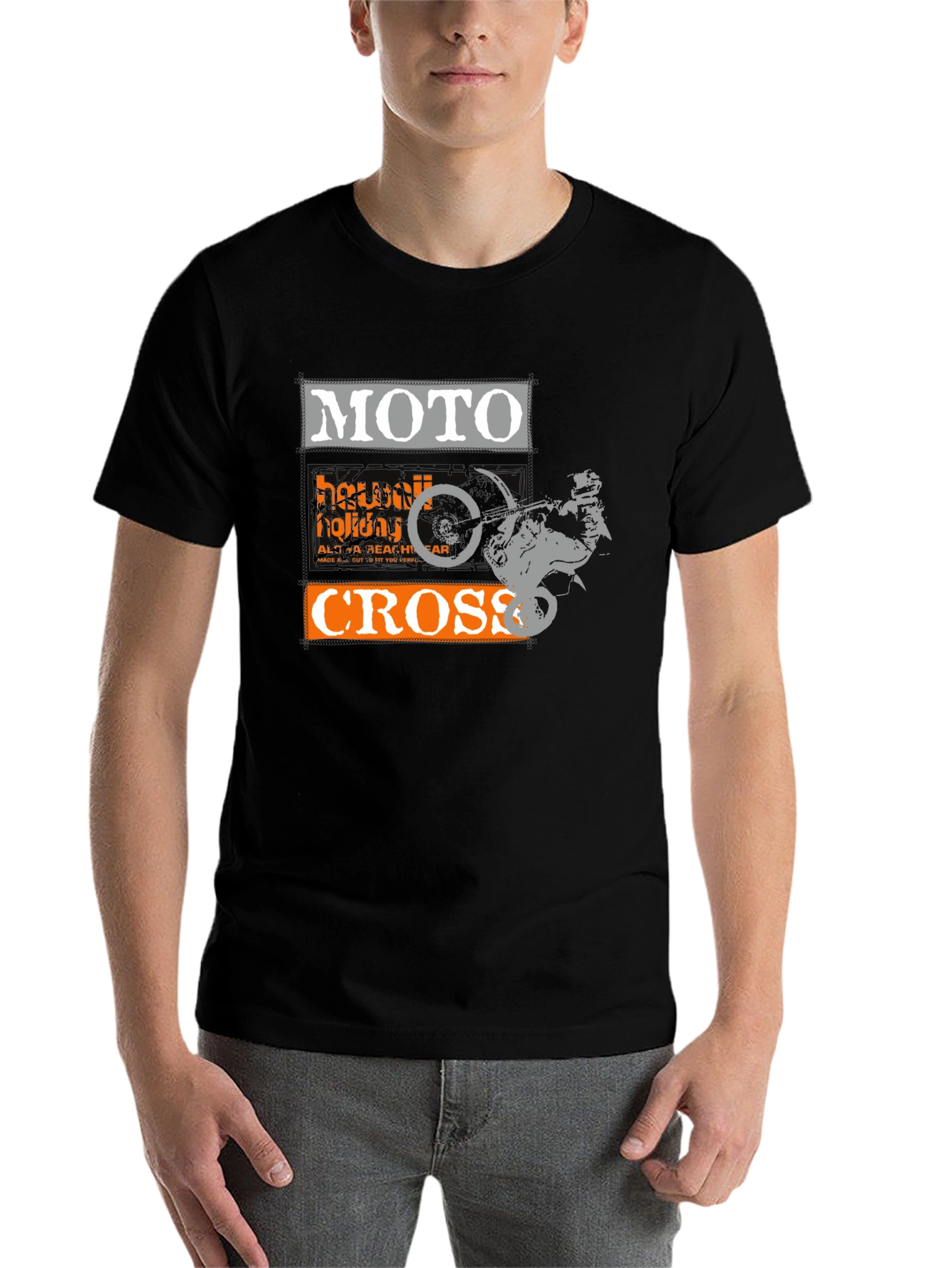 Black MotoCross Graphic T-Shirt - Rider Design view 7