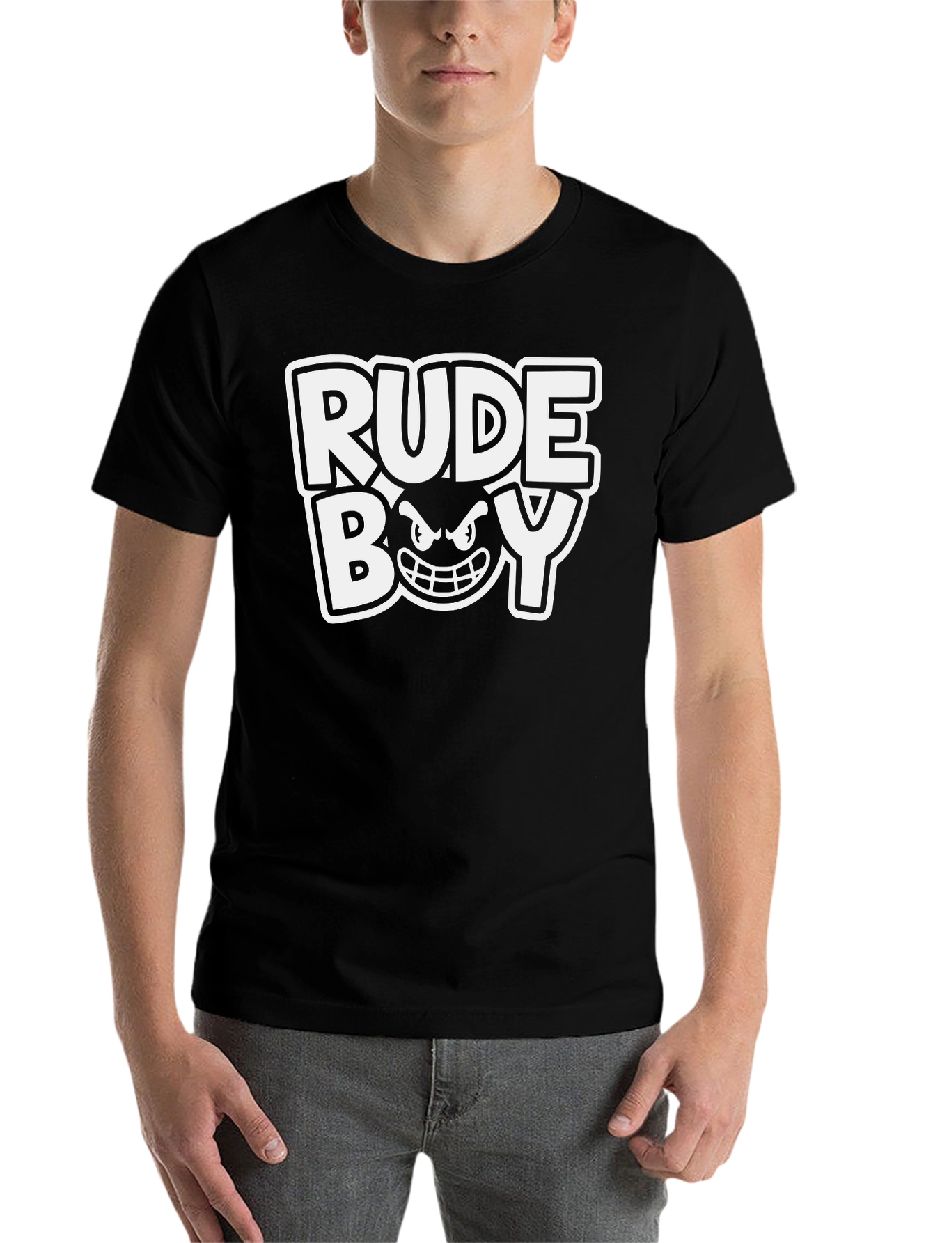 Black Rude Boy Graphic T-Shirt - Black Cotton Tee view 7