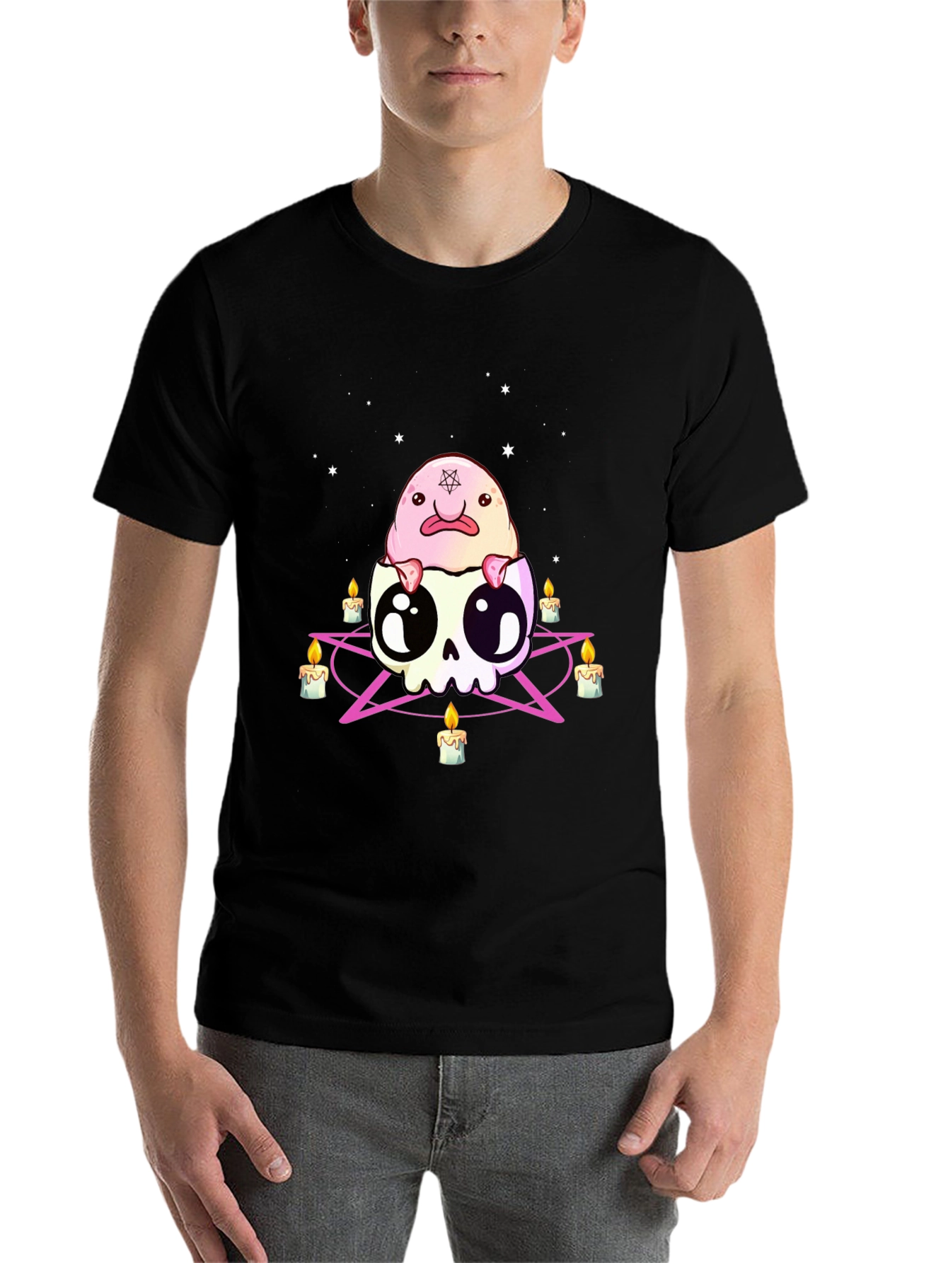 Black Blobfish Skull Graphic Tee view 7