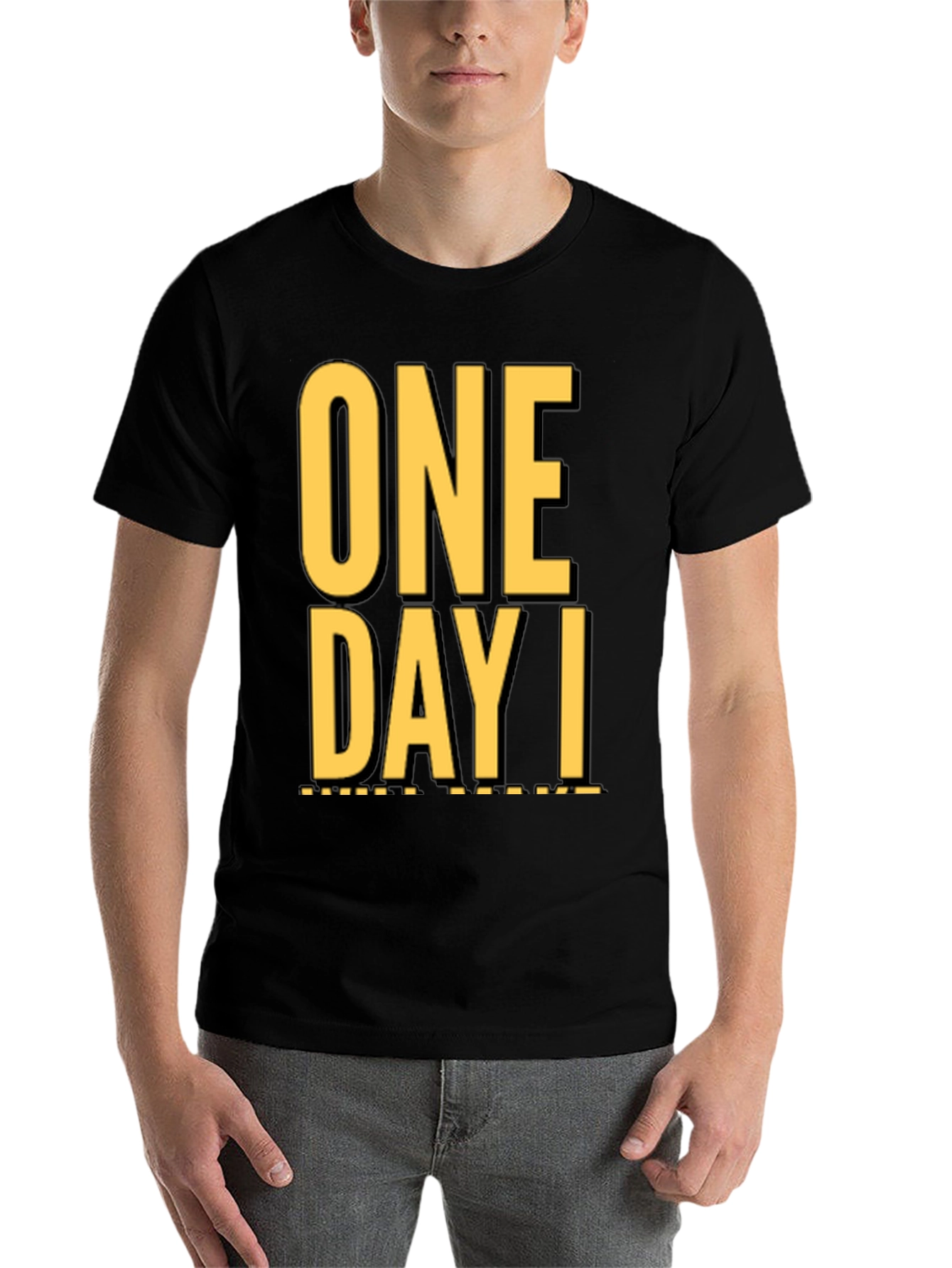 Black One Day I T-Shirt - Stylish Graphic Tee view 7