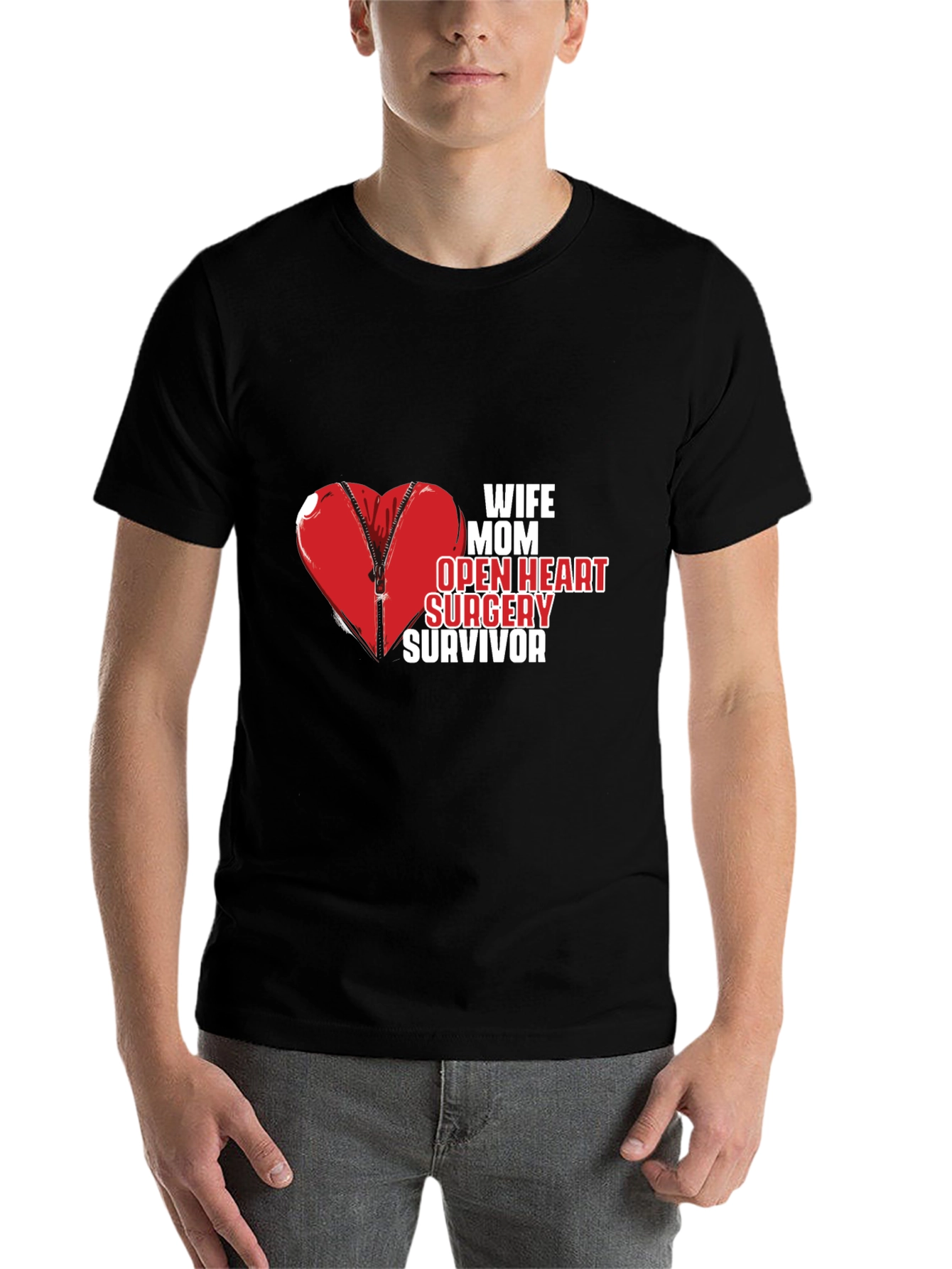 Wife Mom Open Heart Surgery Survivor Tee - 7