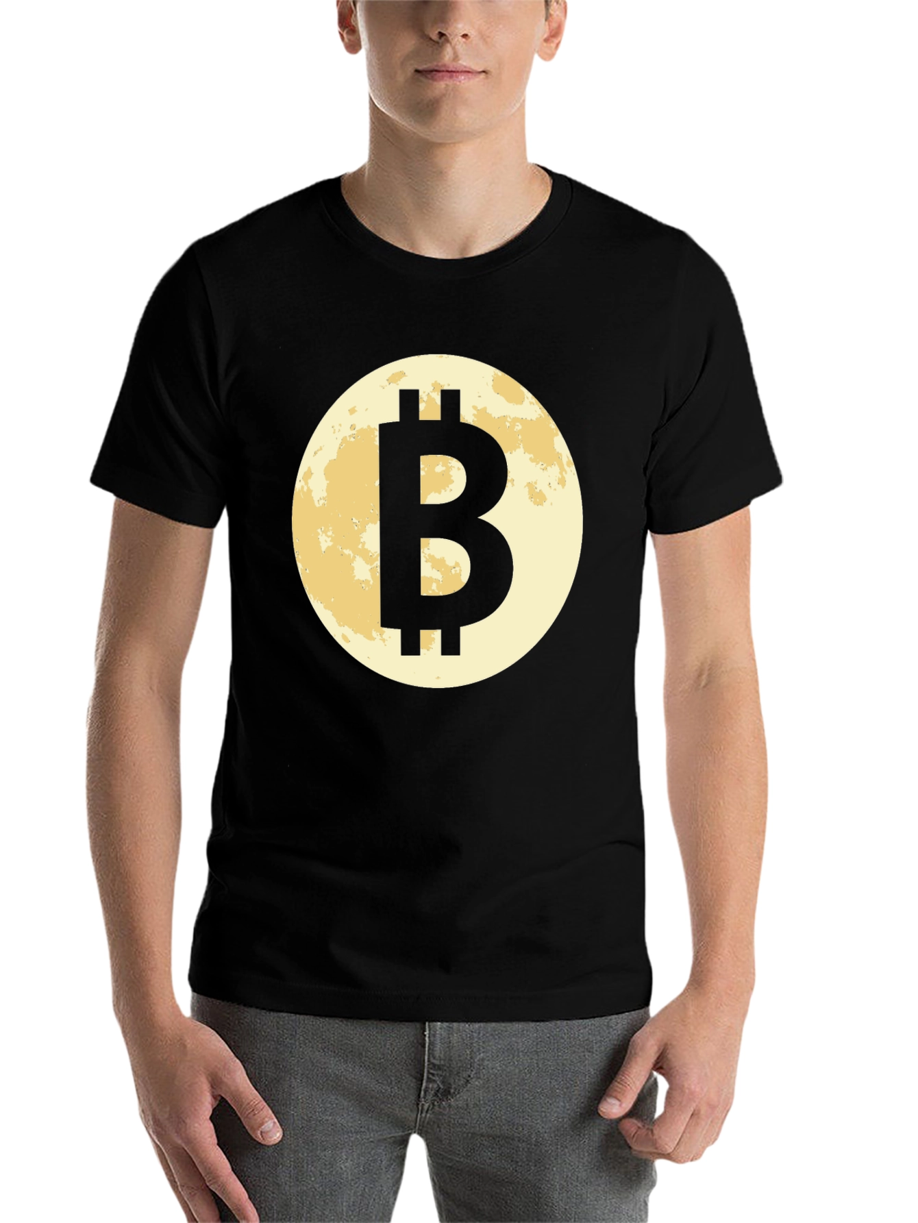 Black Bitcoin Moon Black T-Shirt Cryptocurrency BTC Crypto view 7