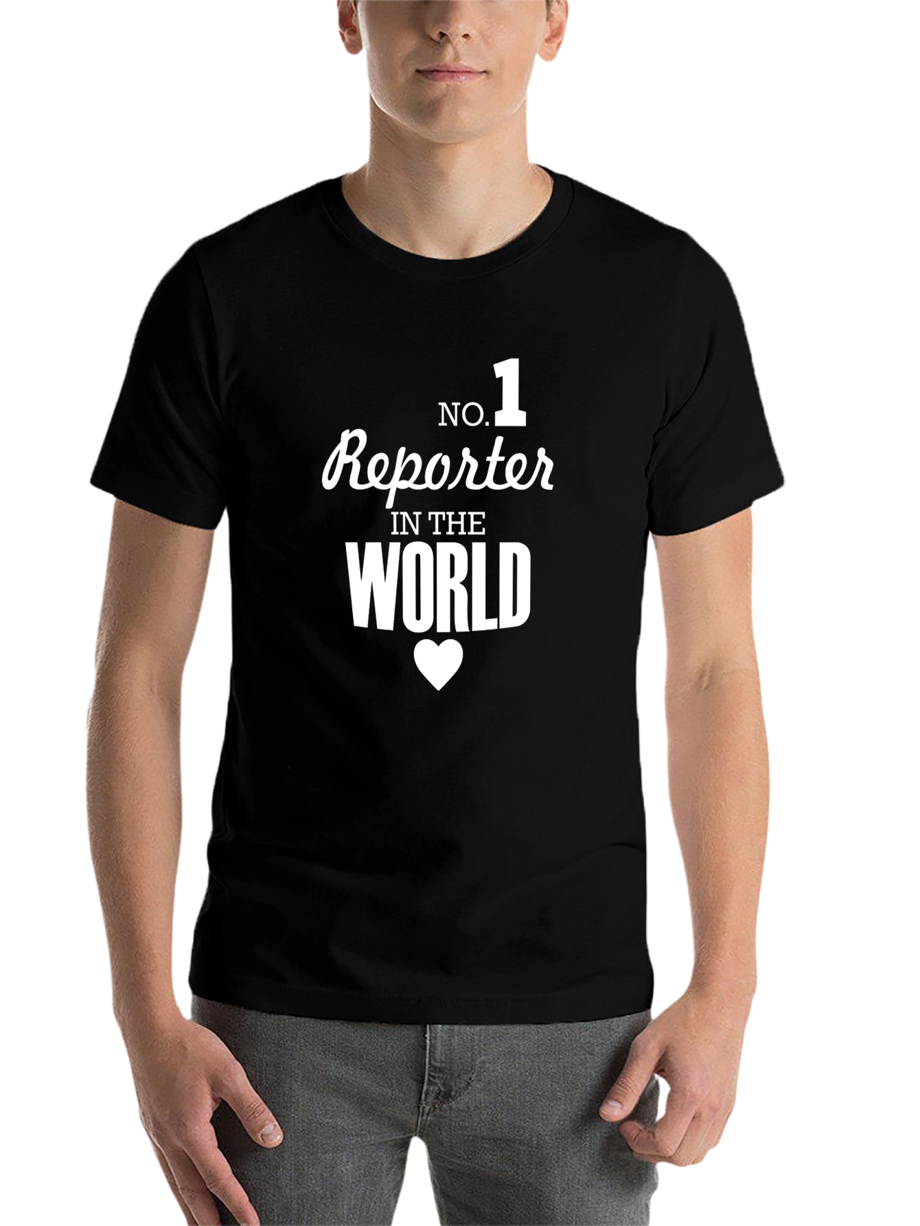 Black No. 1 Reporter in the World - Novelty T-Shirt view 7