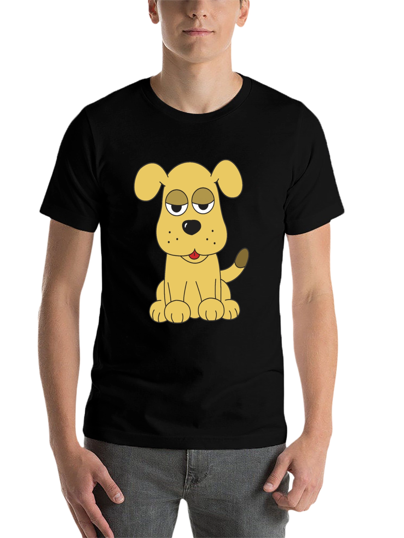 Black Dog Cartoon Black T-Shirt view 7