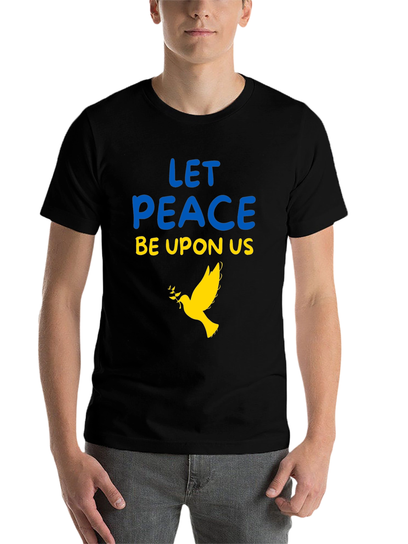 Black Ukraine Peace Dove T-Shirt view 7