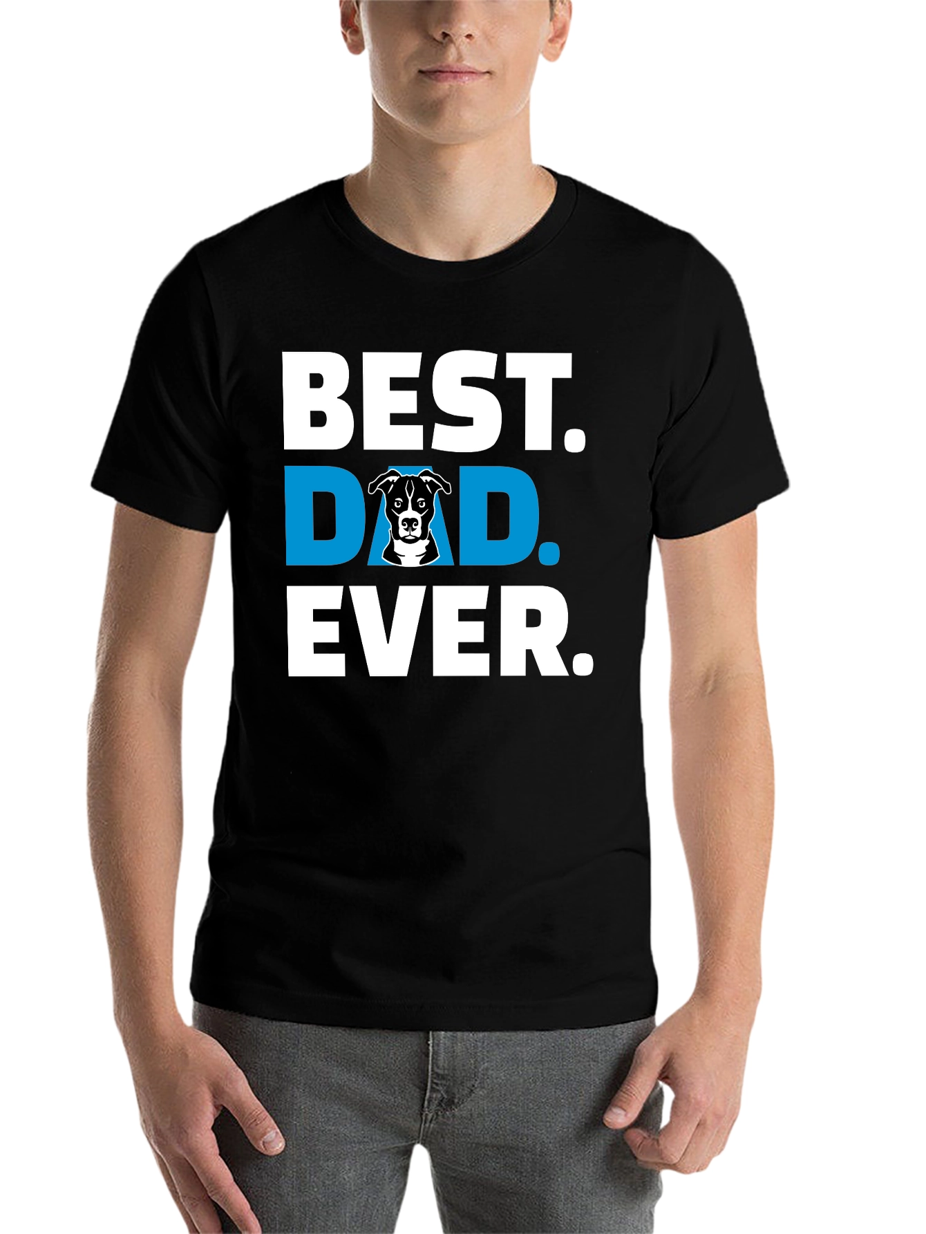 Black Best Dog Dad Ever T-Shirt view 7