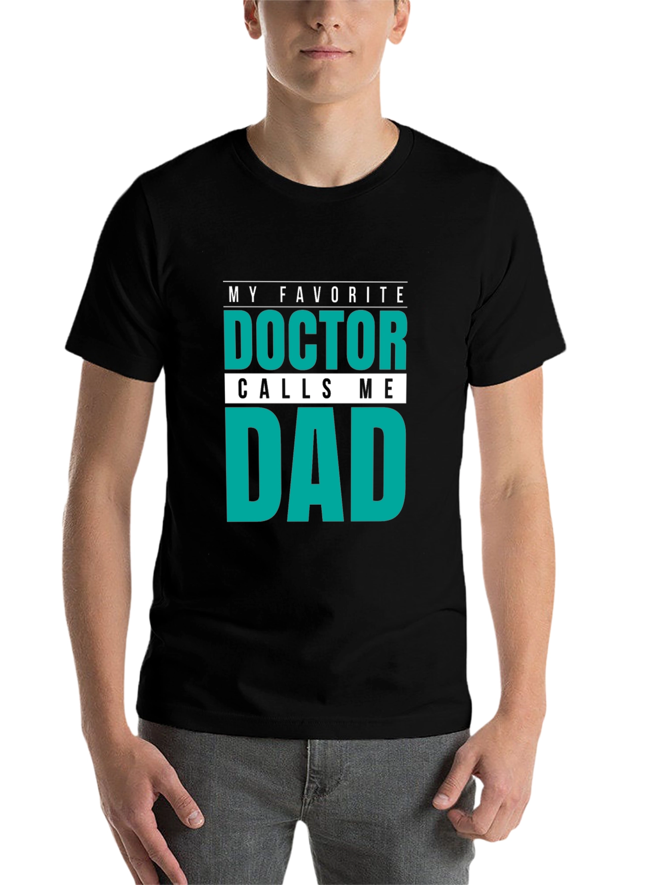 Black My Favorite Doctor Calls Me Dad T-Shirt view 7