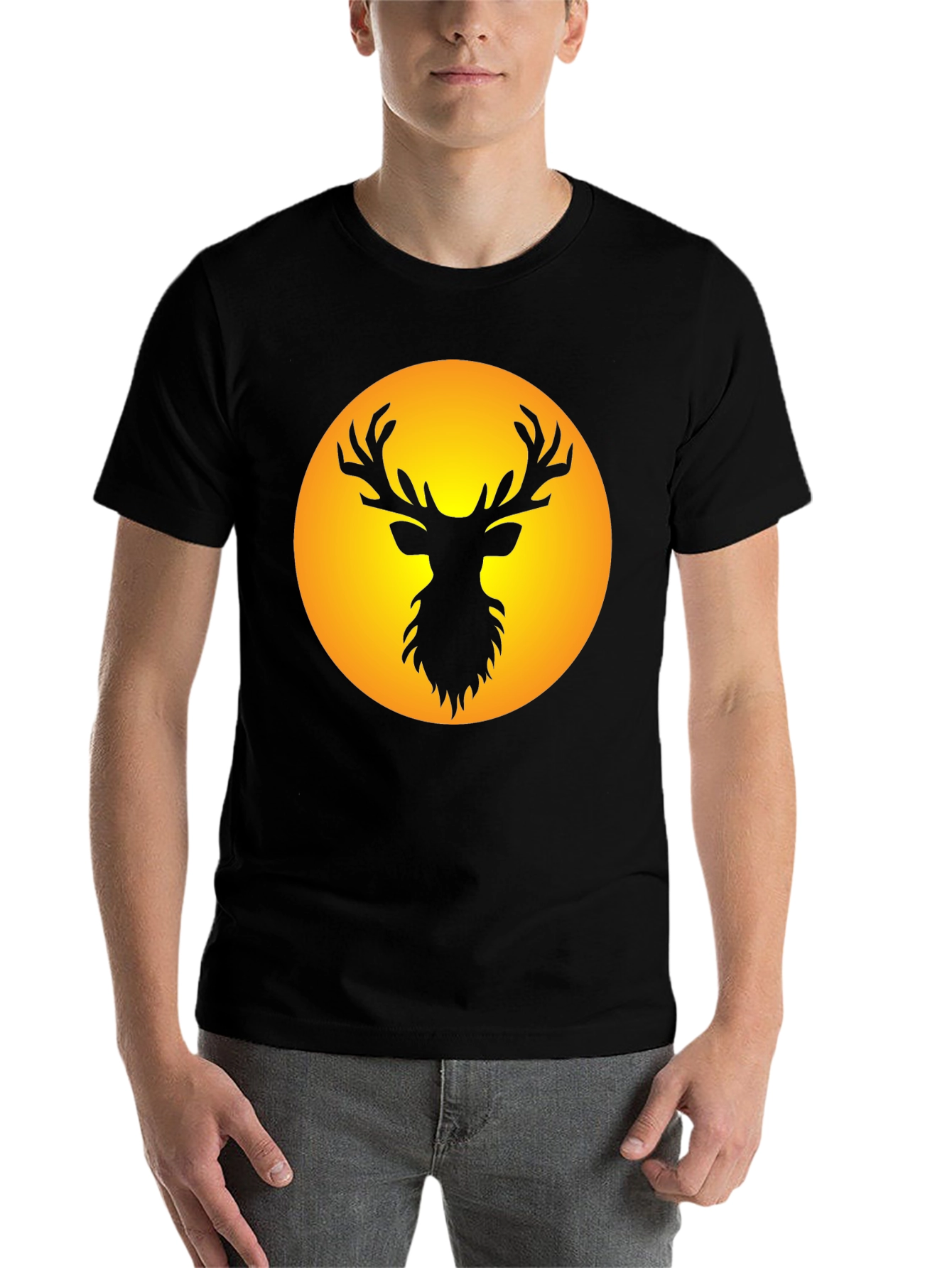 Black Black Deer Silhouette Tee view 7