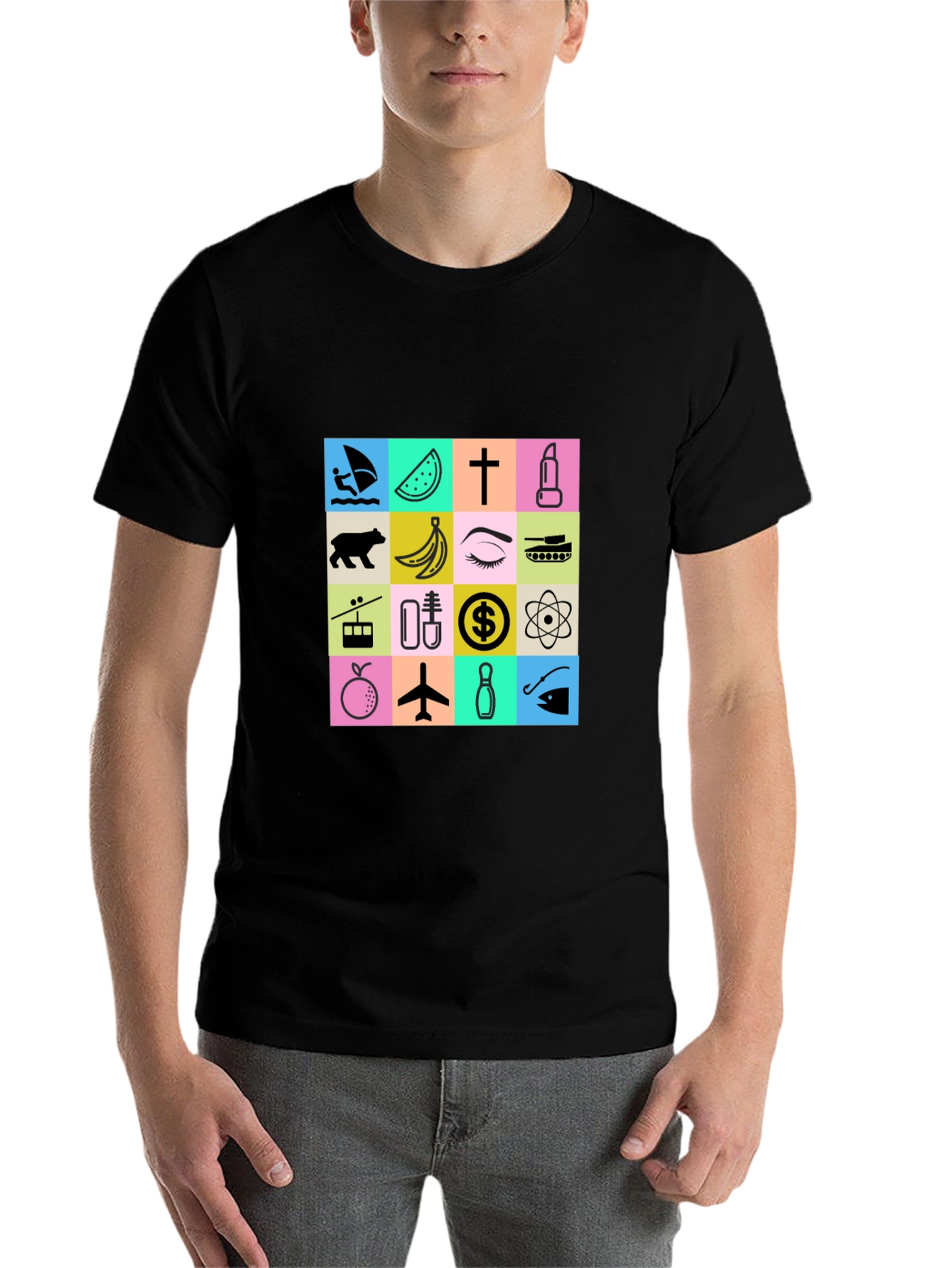 Black Funky Graphic Print T-Shirt view 7
