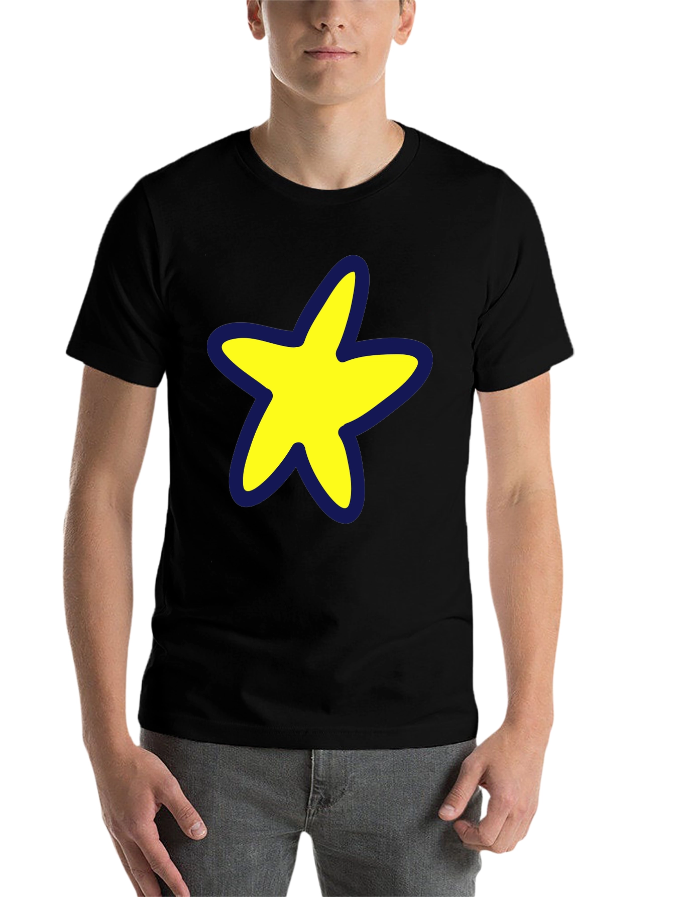 Black Star Graphic Black T-Shirt - Casual Style view 7