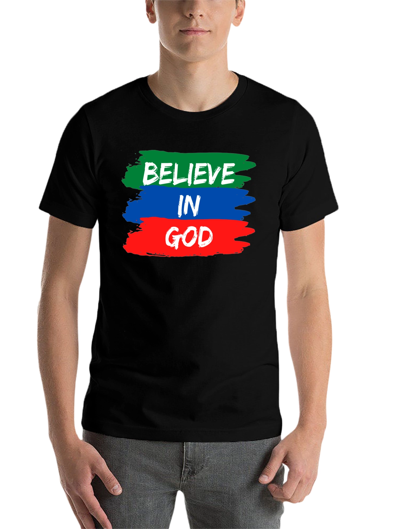 Believe in God T-Shirt - Brush Stroke Design - 7