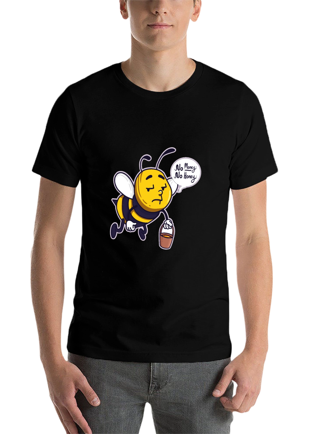 Black Sad Bee "No Money No Honey" Black T-Shirt view 7