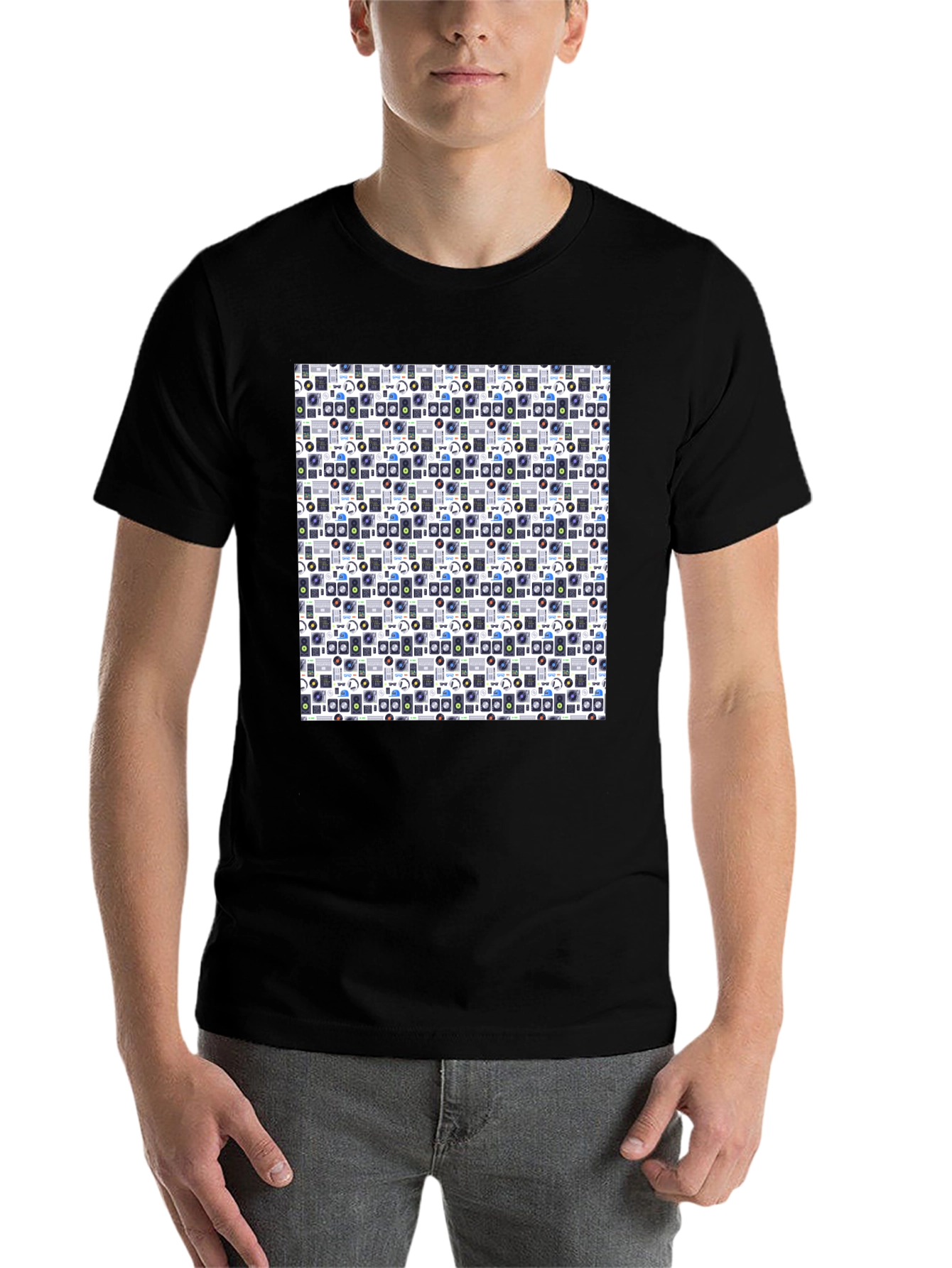 Black Cool Graphic Print Black T-Shirt view 7