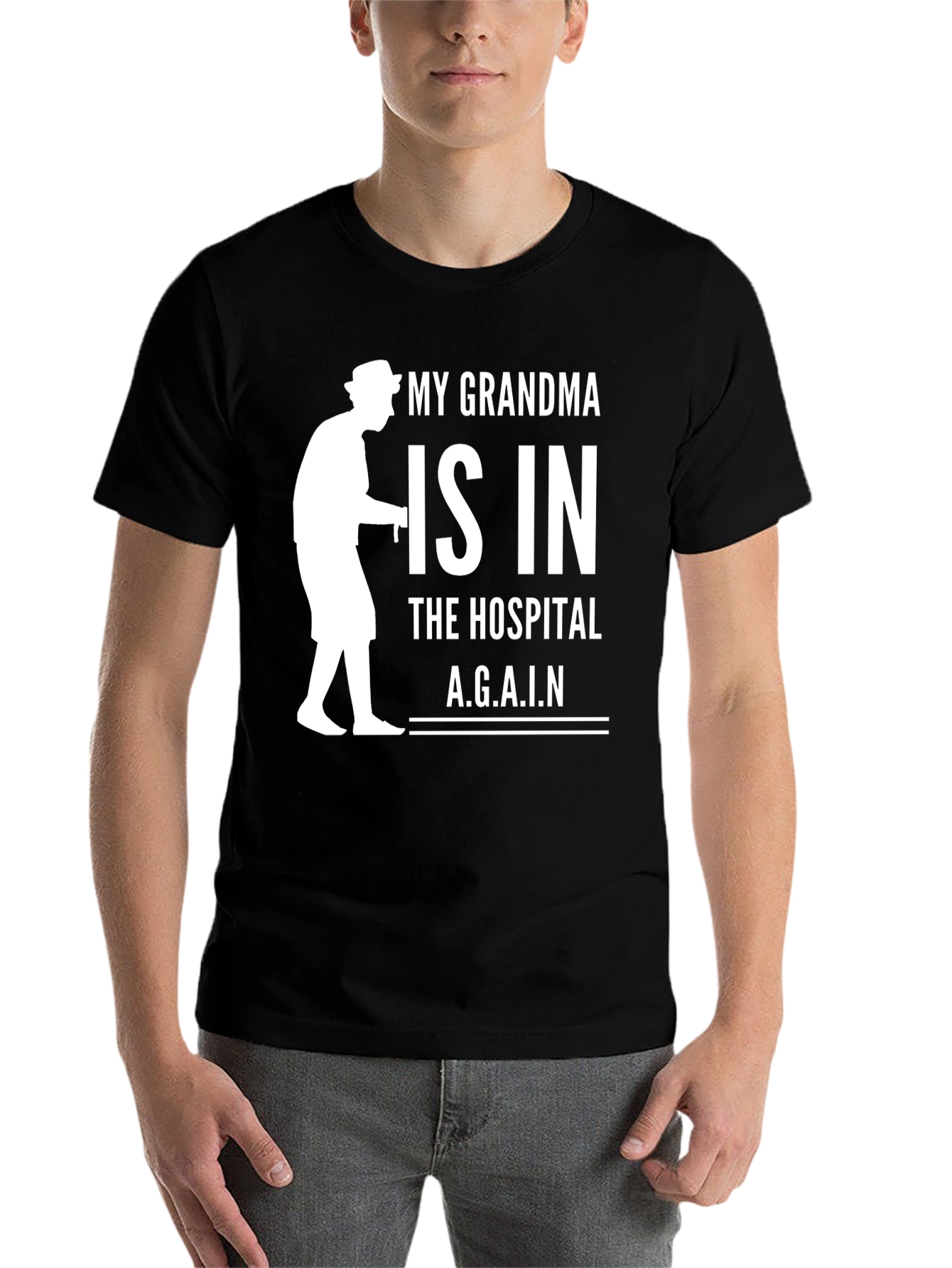 Black My Grandma is in the Hospital T-Shirt view 7
