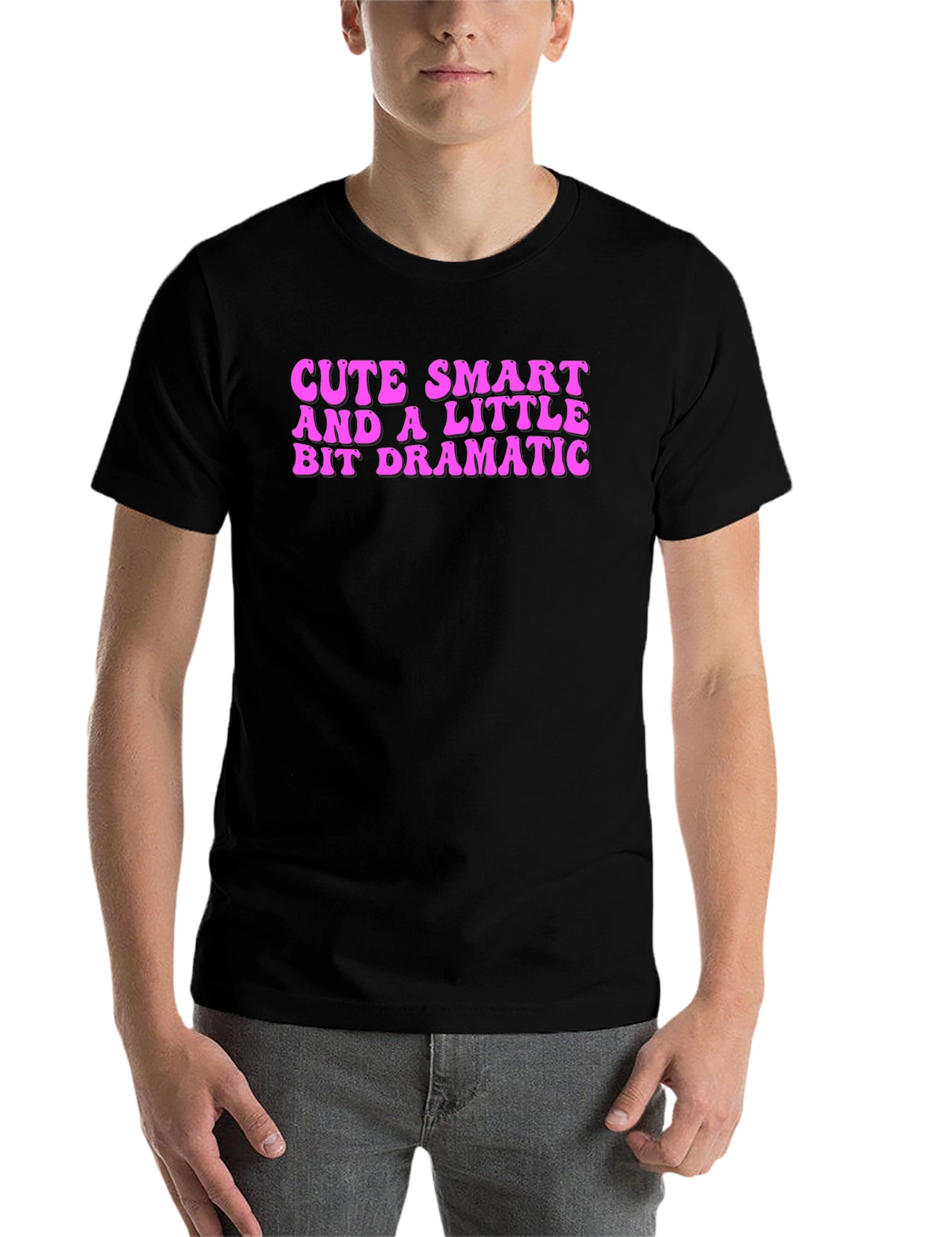 Black Cute Smart Dramatic T-Shirt - Black view 7