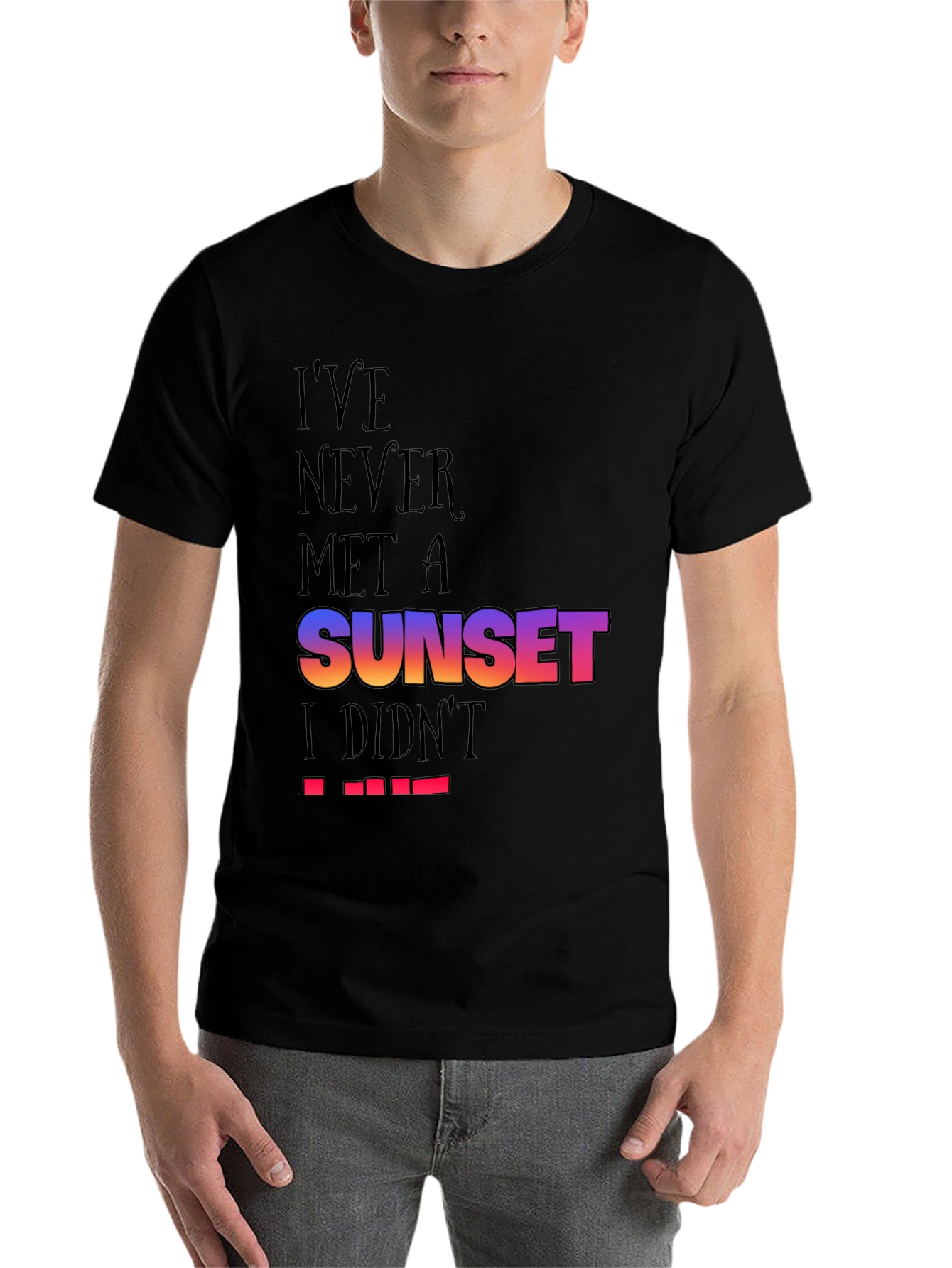 Black Sunset Lover Black T-Shirt view 7