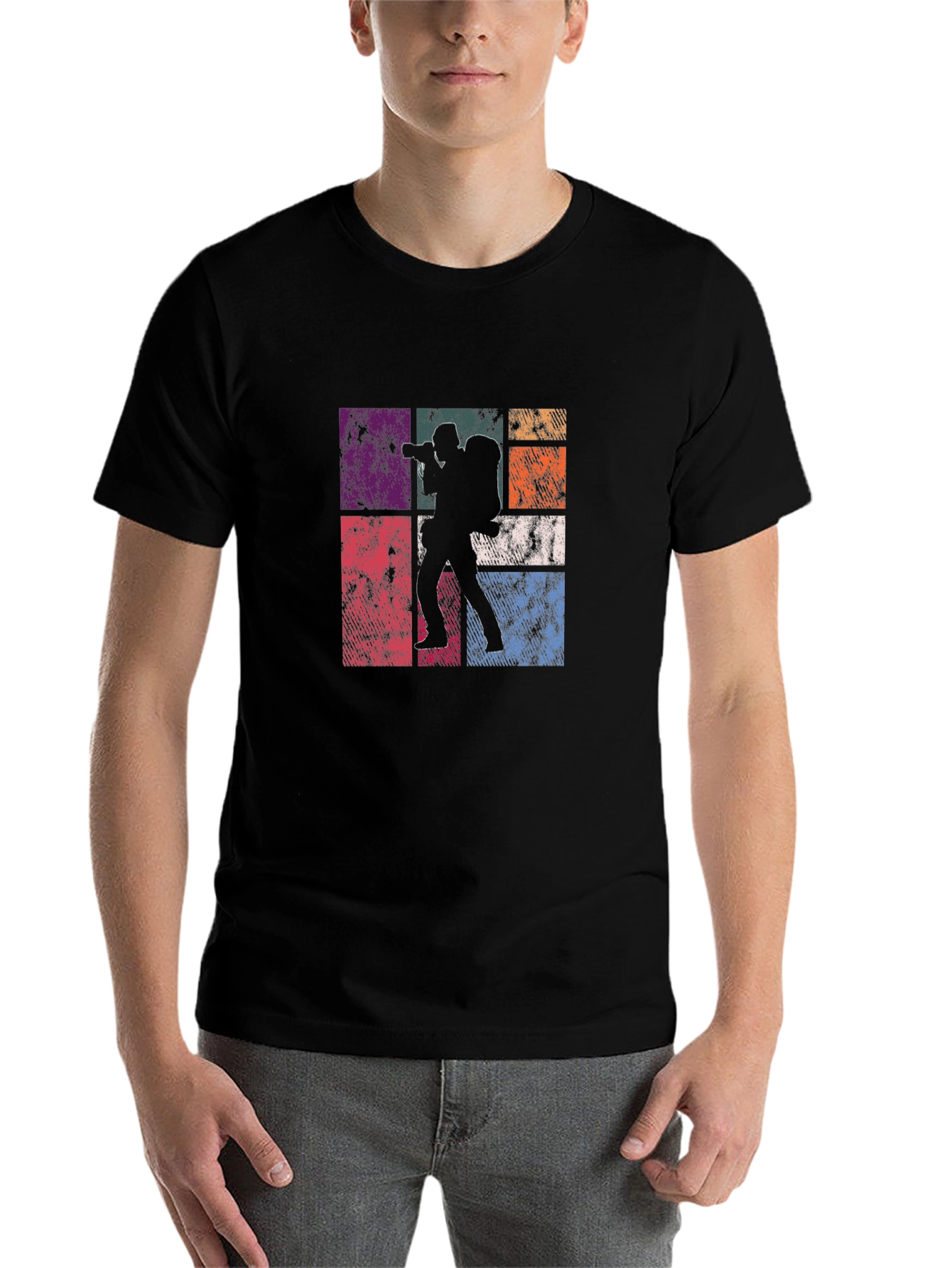 Black Retro Photographer T-Shirt - Vintage Style view 7