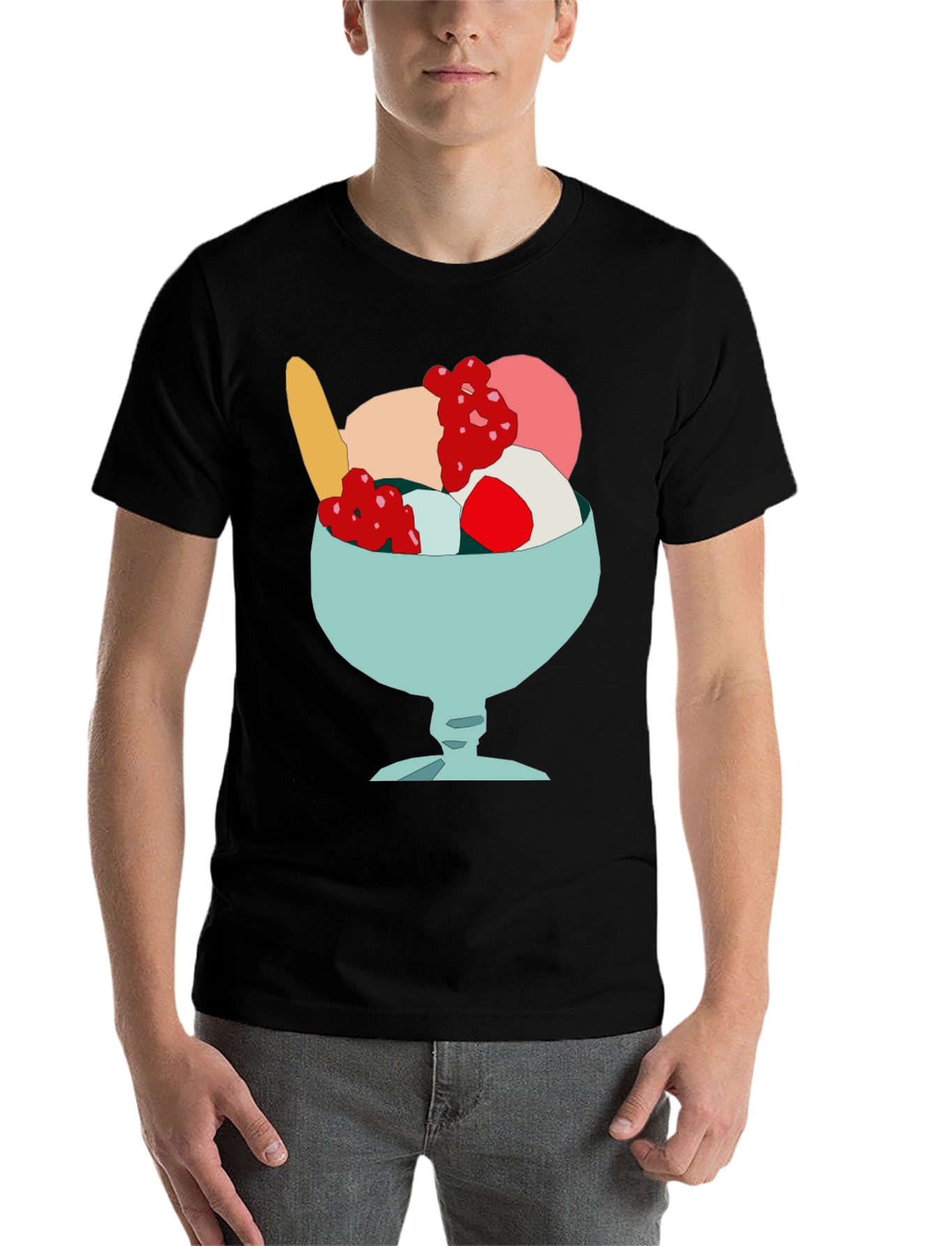 Black Ice Cream Dessert T-Shirt - Fun Novelty Graphic Tee view 7