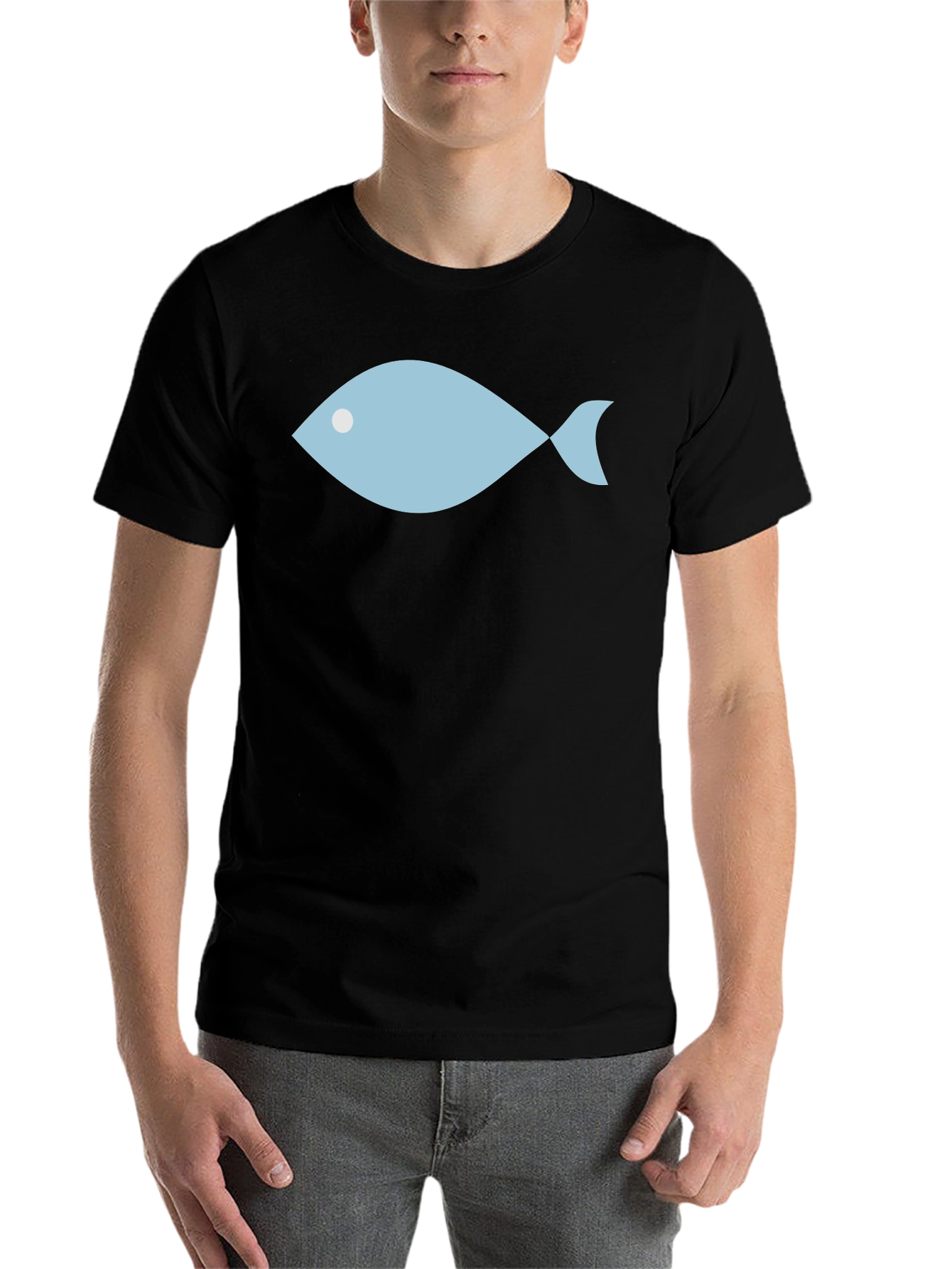 Black Minimalist Fish Graphic Tee - Unisex view 7