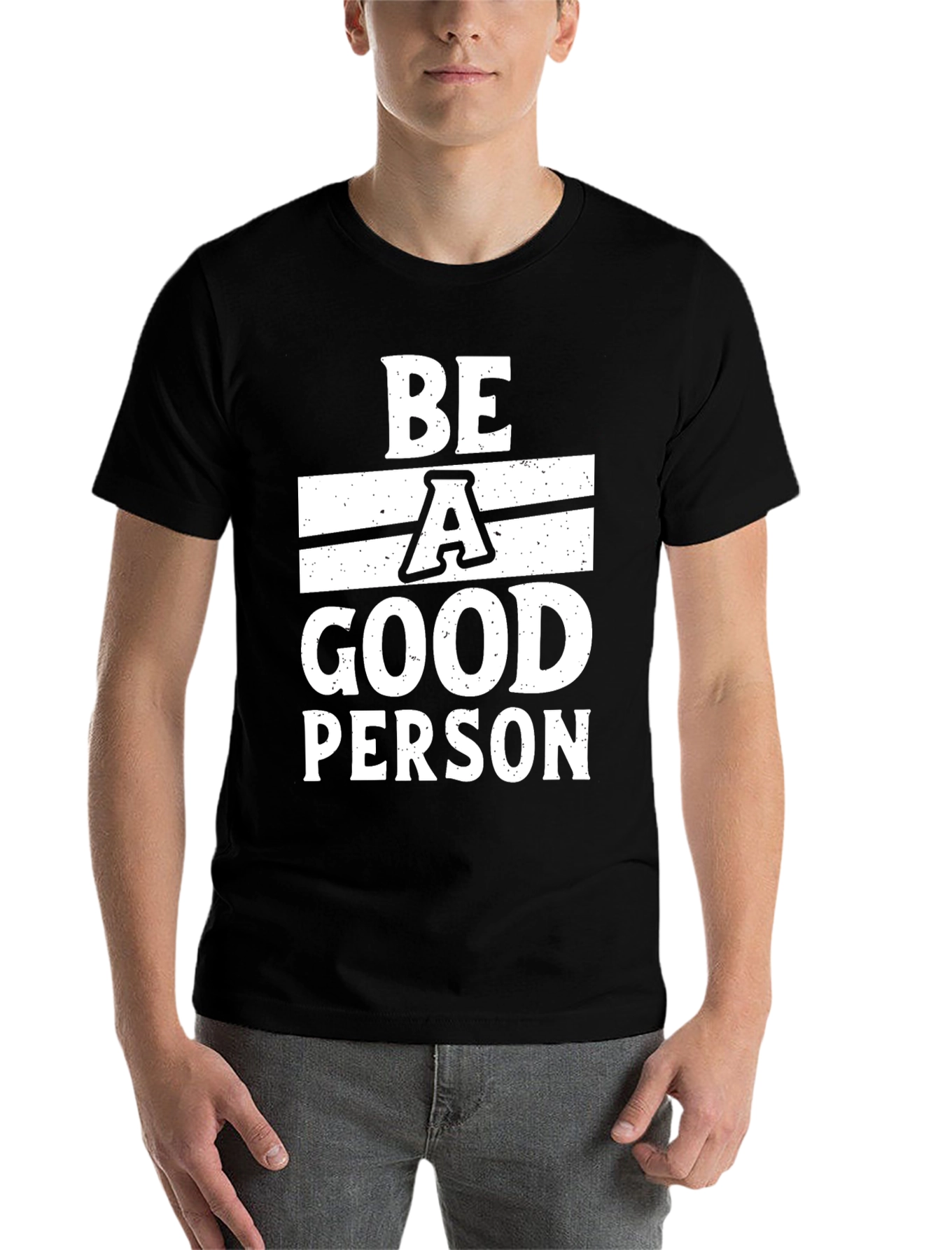 Black Be A Good Person Black T-Shirt view 7