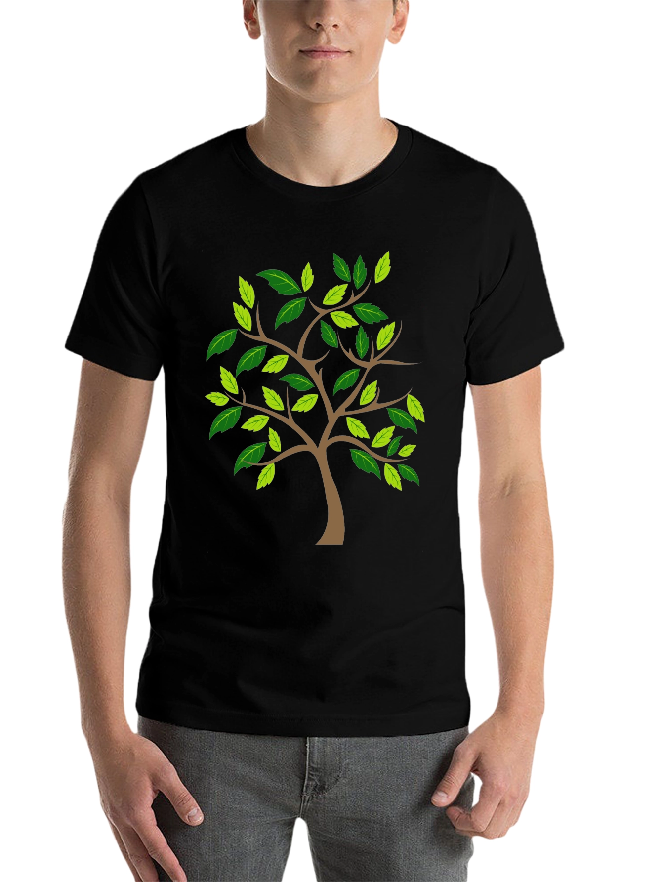 Black Nature Tree Graphic Print Tee - Classic Black view 7