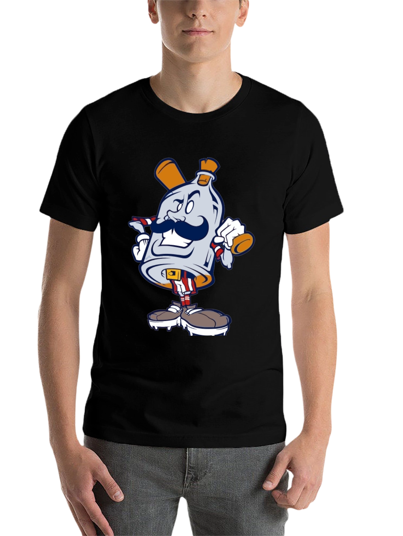 Black Cartoon Character T-Shirt view 7