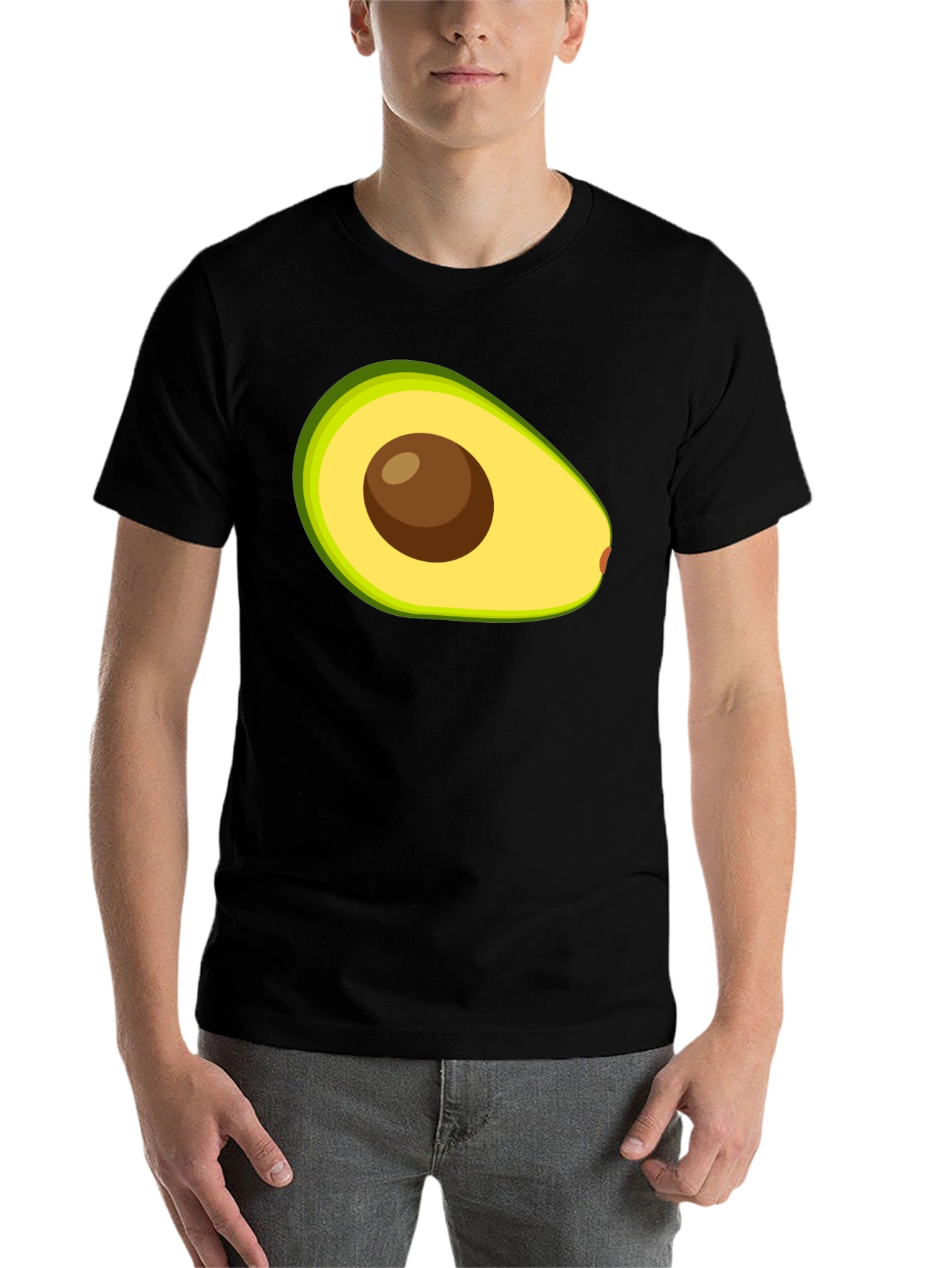 Black Avocado Graphic Tee - Black Cotton T-Shirt view 7